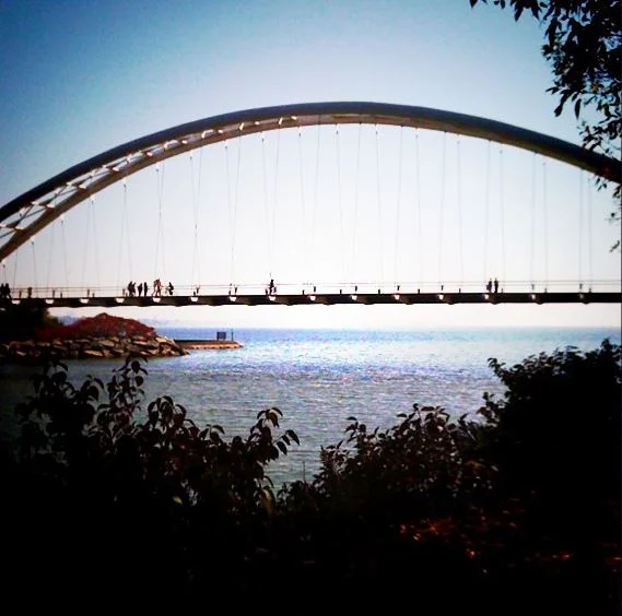 Humber Bay Arch Bridge - aka the Turtle Bridge. You have to go to see why.