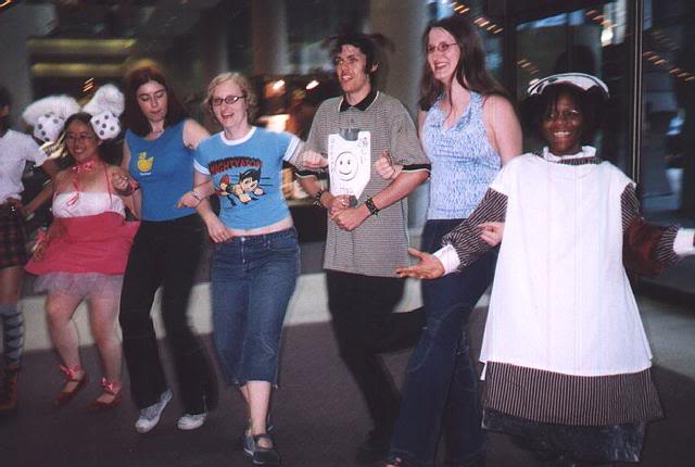Who doesn't do a big group line dance in the lobby of the MTCC?