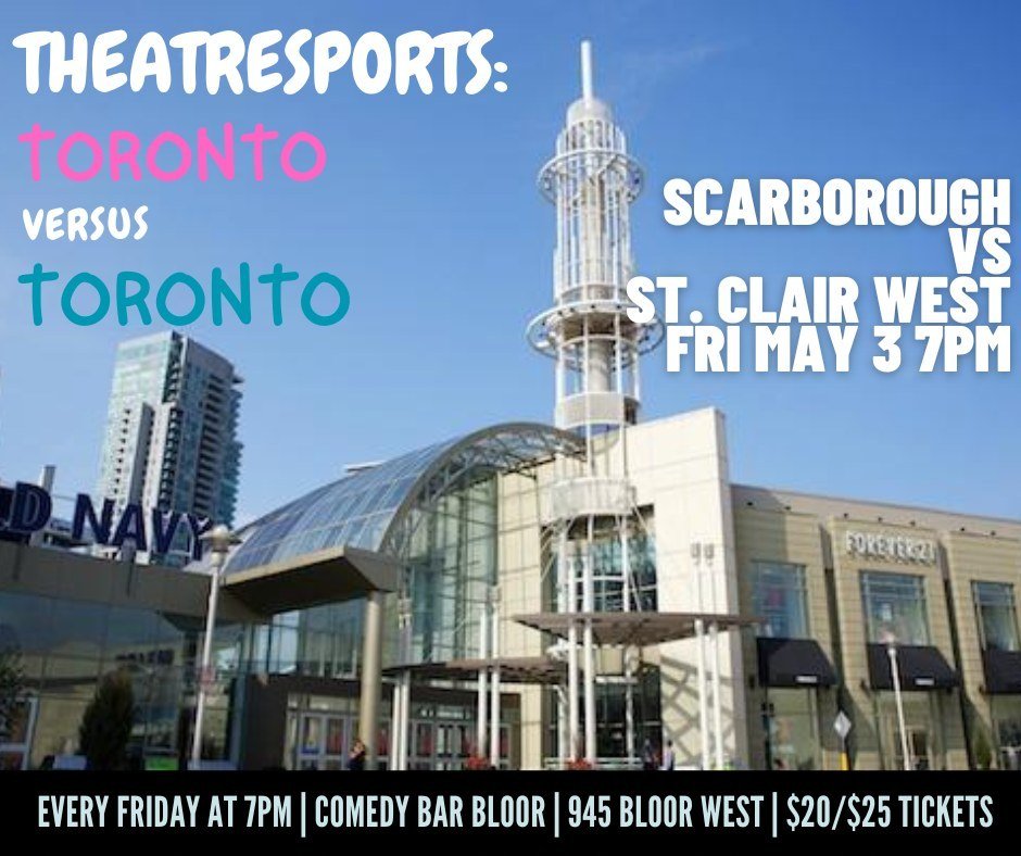 Join us this Friday at @comedybarto for THEATRESPORTS: TORONTO VS. TORONTO! The city's most exhilarating improv comedy battle where neighbourhood pride is at stake and only one neighbourhood can reign supreme! 

This week's neighbourhoods competing f