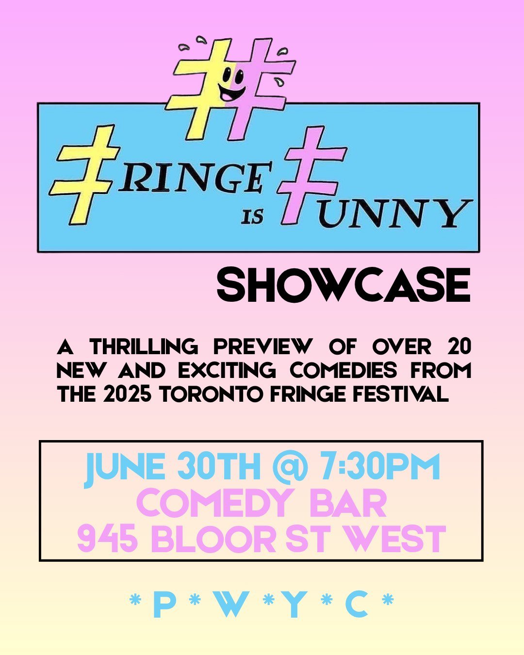 DO YOU LOVE COMEDY?

WELL, the FOURTH annual Fringe Is Funny showcase is here!

The 2025 Toronto Fringe Festival is fast upon us, and guess what! There are so many AMAZING COMEDIES this year and WE, as a community, want to show you, your favourite fr
