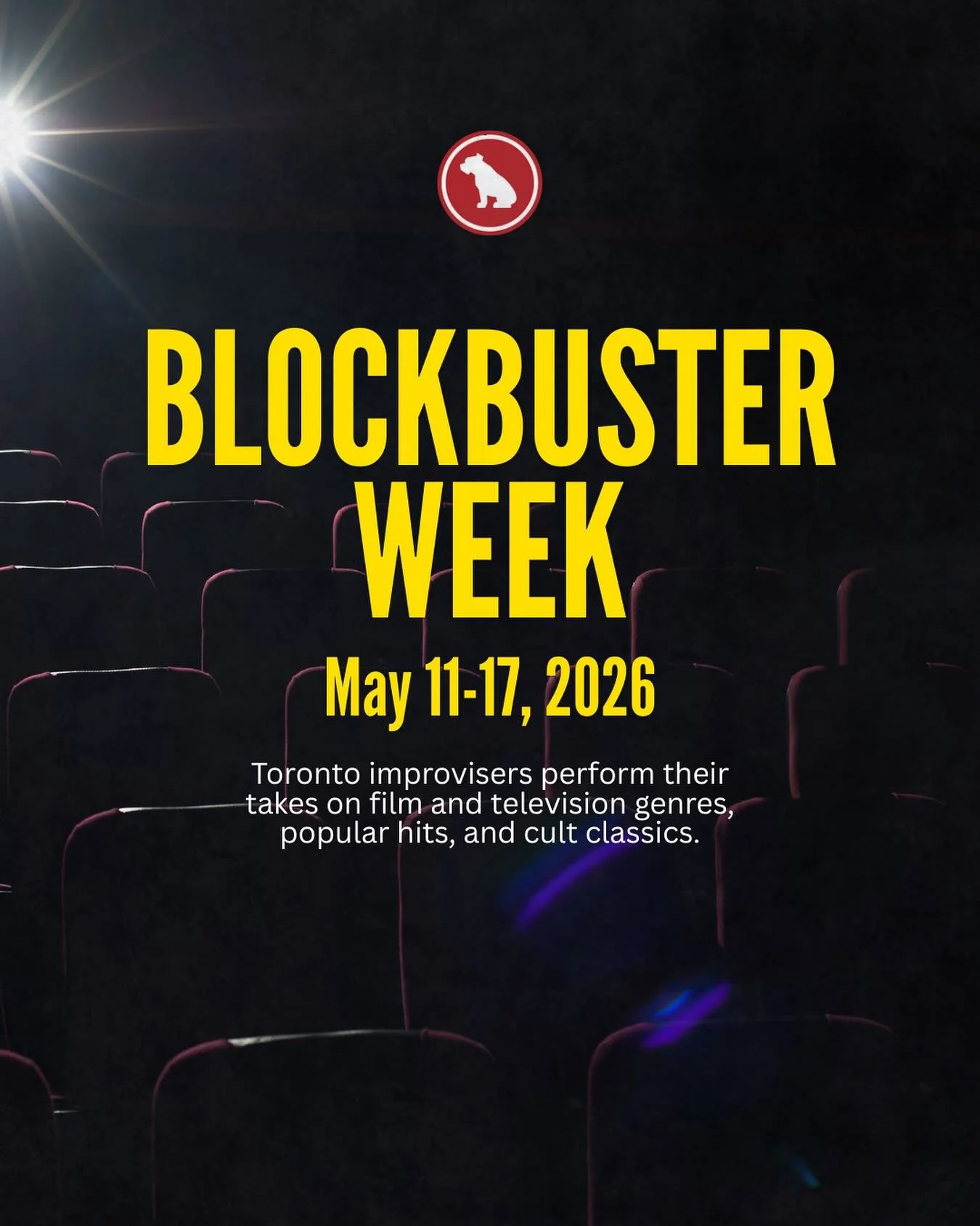 BLOCKBUSTER WEEK IS BACK!!! In collaboration with @sextrexcomedy, we are bringing back Blockbuster Week, a festival of improvised comedies celebrating movies and television in a live, unscripted setting. Submissions are now officially open! Link in b