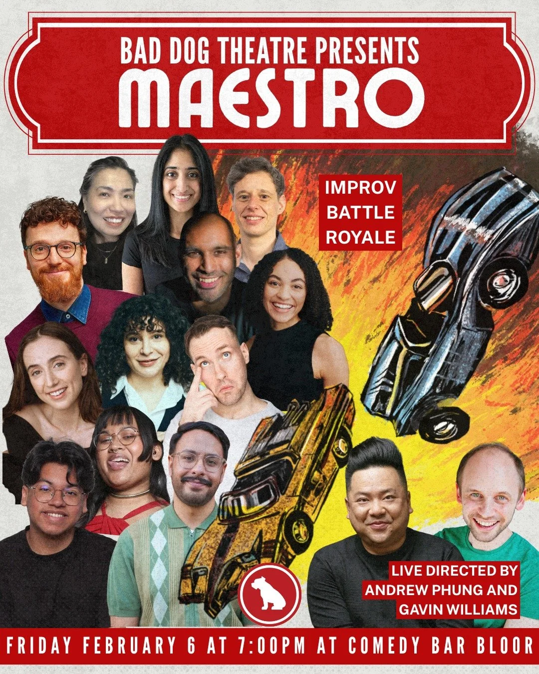 Maestro: The Improv Comedy Battle-Royale where a dozen improvisers compete in a crash-and-burn elimination-style showdown. There can only be one survivor, and the power to crown the Maestro is YOURS.

This Week's Directors:
Andrew Phung @andrewphung
