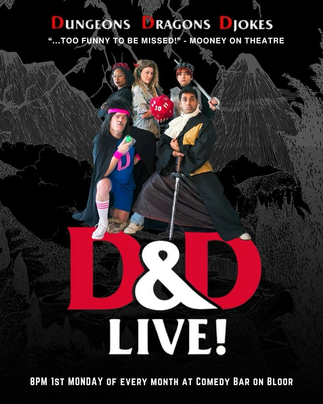 TOMORROW!!!🐉🎲 Journey to the fantastic, yet familiar, realm of T&rsquo;Rannah in Toronto&rsquo;s premier unscripted adventure comedy serial!

Audience members will be asked to take up the 20 sided Die of Power and roll to determine the fate of our 