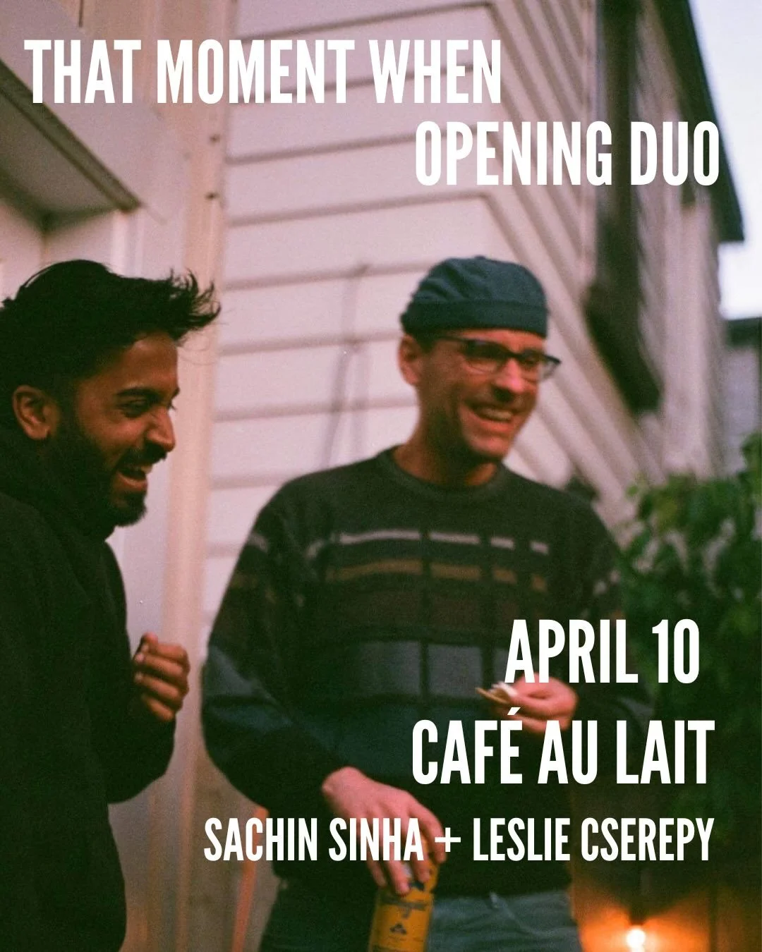 TONIGHT! We open the THAT MOMENT WHEN (@robbibaker and @jancaruana) with another wonderful duo: CAF&Eacute; AU LAIT - Sachin Sinha and Leslie Cserepy

Catch them at Comedy Bar Bloor at 7pm
Ticket link in bio

Leslie Cserepy (@lesliecserepy) is an act