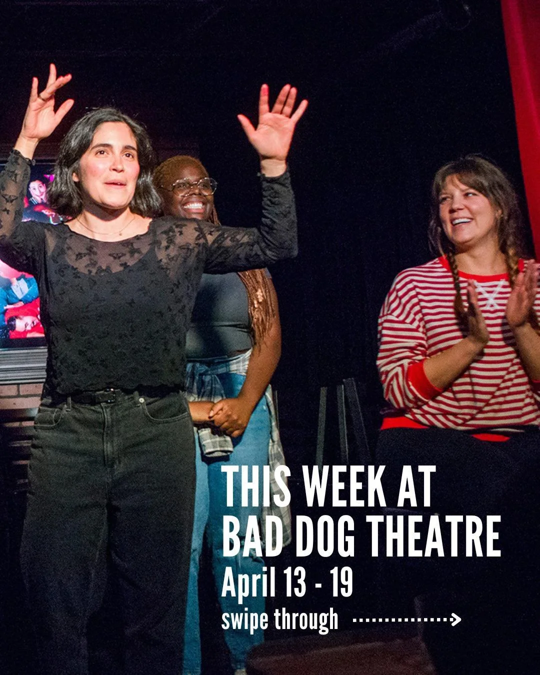 Check out what's going on at Bad Dog Theatre this week!

MARQUEE SHOWS 

✨ THAT MOMENT WHEN 
Fri, April 17 | 7pm | @comedybar (945 Bloor St. West) 

That Moment When with @jancaruana and @robbibaker. Two people. One scene. One moment that changes eve