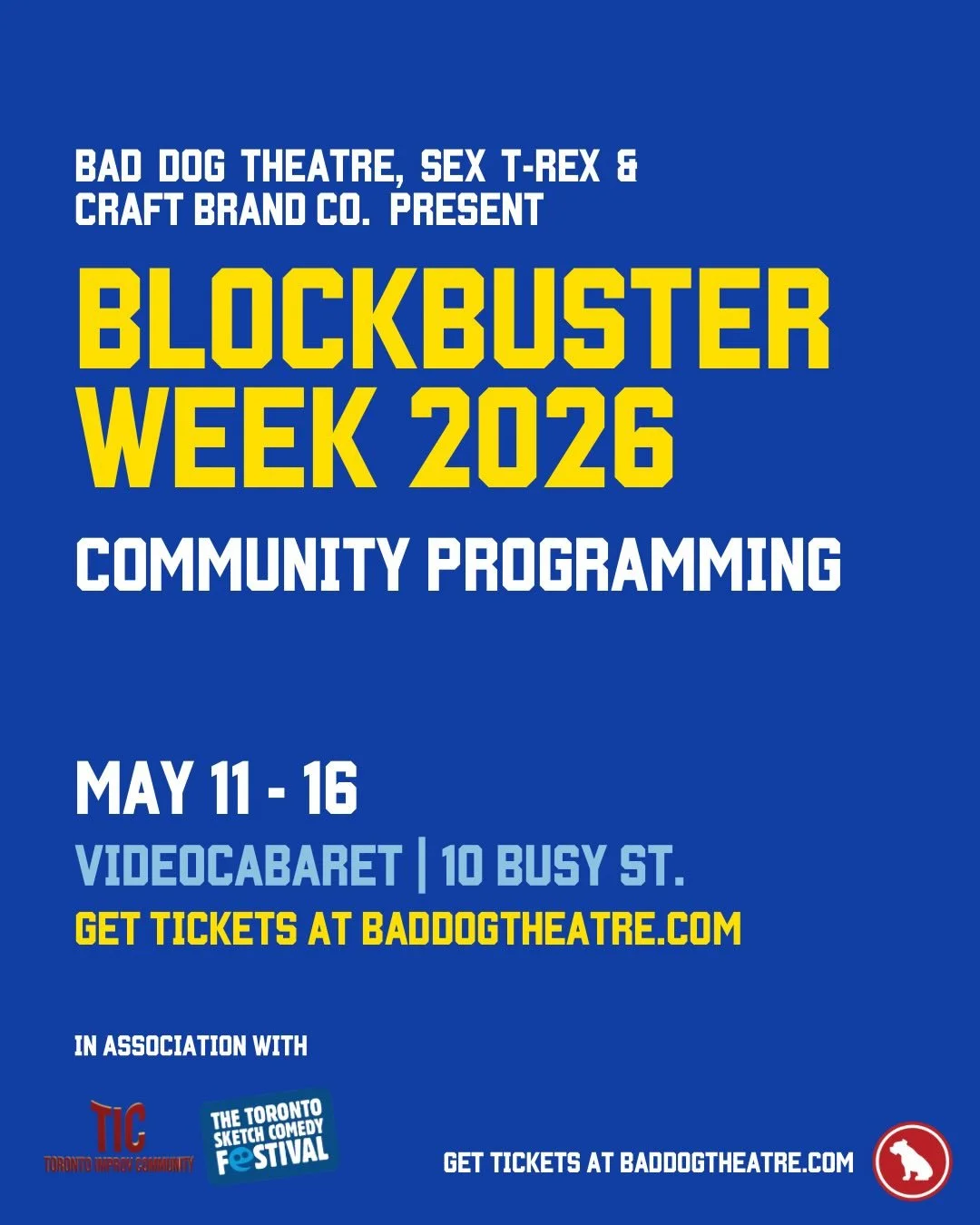 Here&rsquo;s our full slate of Blockbuster Week community programming! You asked for it, now please come party with us! 

We&rsquo;ve got PARTIES, KARAOKE, WORKSHOPS, MEET AND GREETS, COMMUNITY SHOWS &amp; MORE!

We&rsquo;re so excited to be partneri