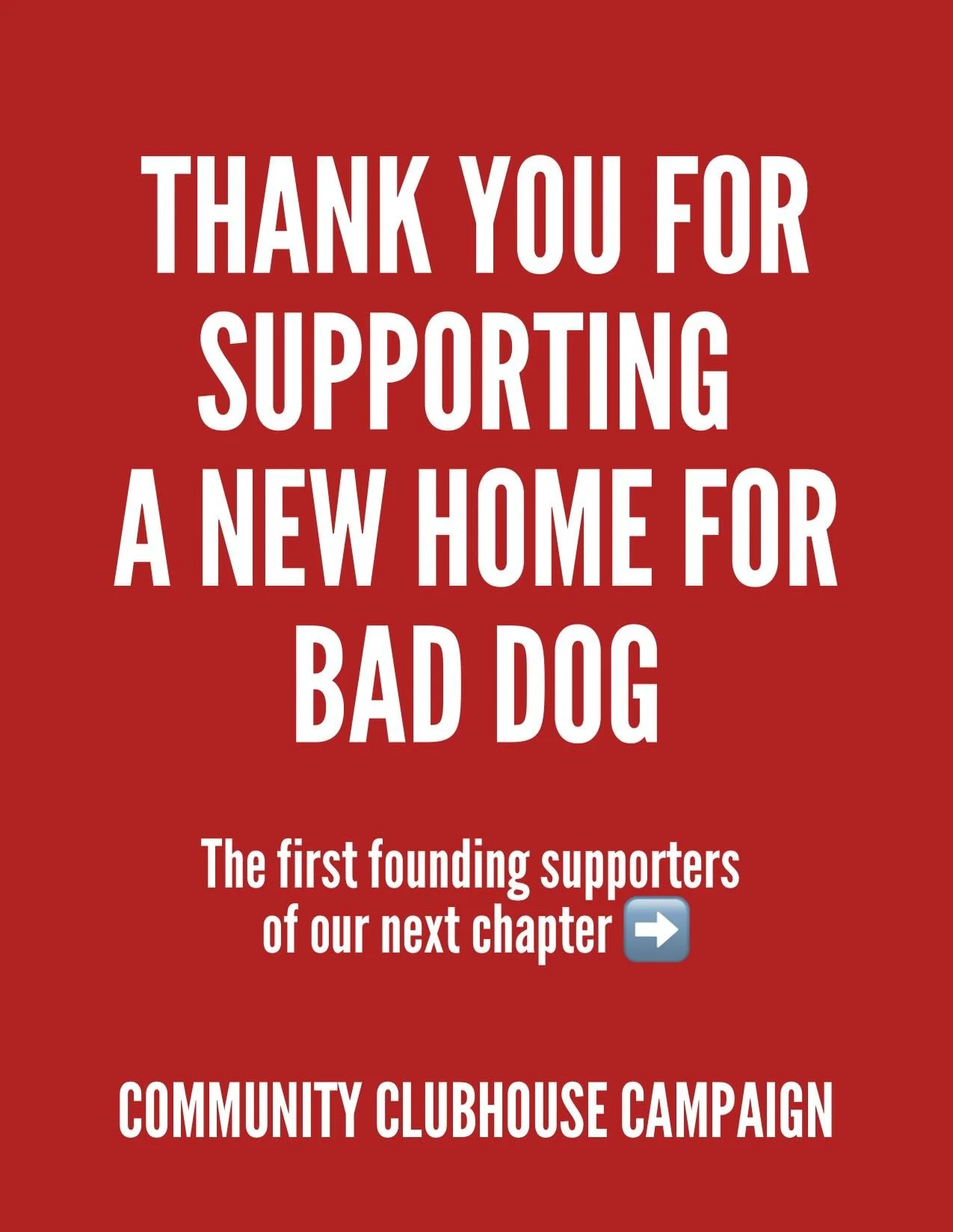 More supporters of Bad Dog&rsquo;s next chapter are stepping forward ❤️😊

For more than 40 years, Bad Dog has been a place where people found creativity, confidence, friendship, artistic opportunity, and community.

Now, we&rsquo;re working toward s