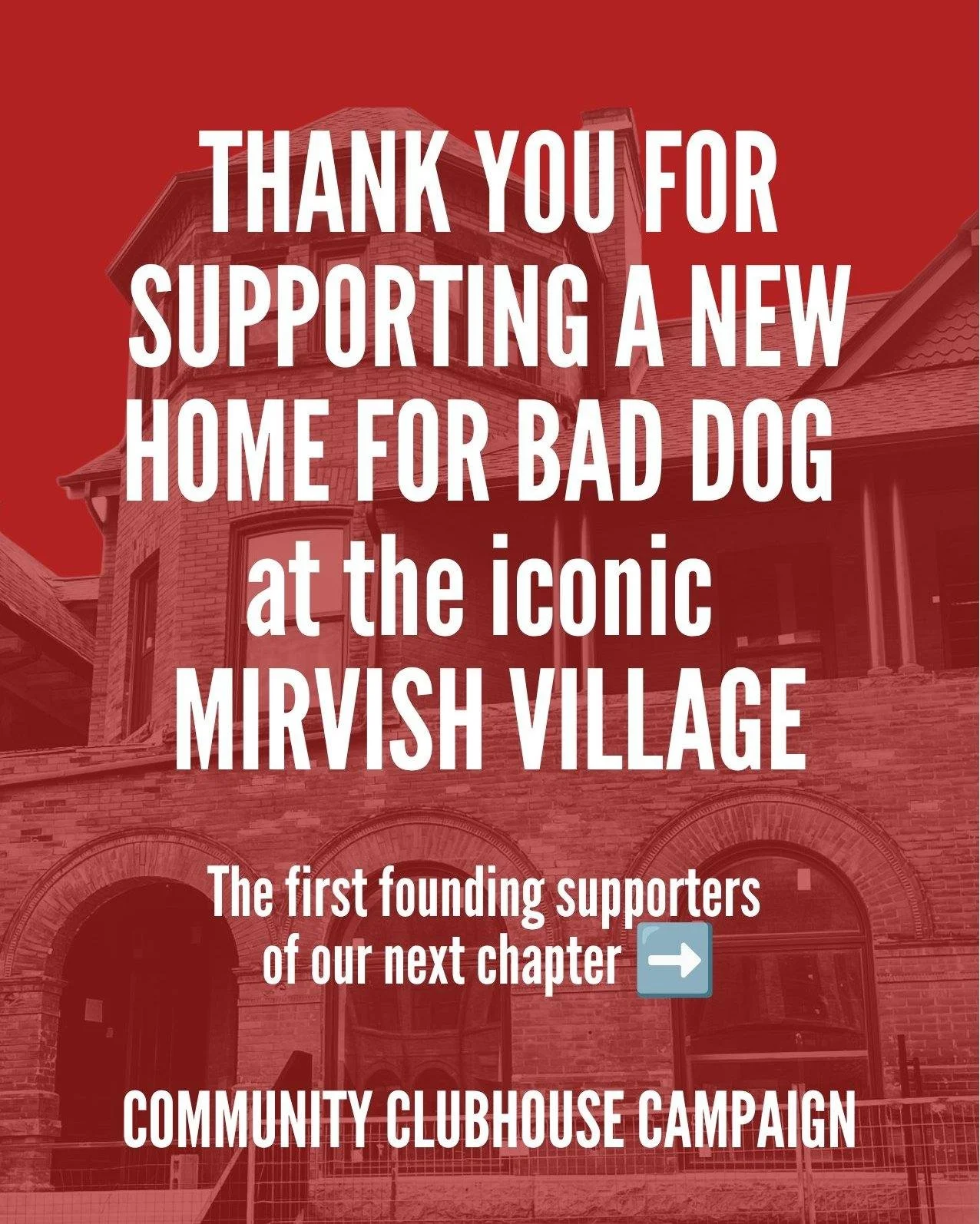 🏡 Thank you to our generous supporters! We're steps closer to building a new home for Bad Dog! 

For more than 40 years, Bad Dog has been a place where people found creativity, confidence, friendship, artistic opportunity, and community.

Now, we&rs