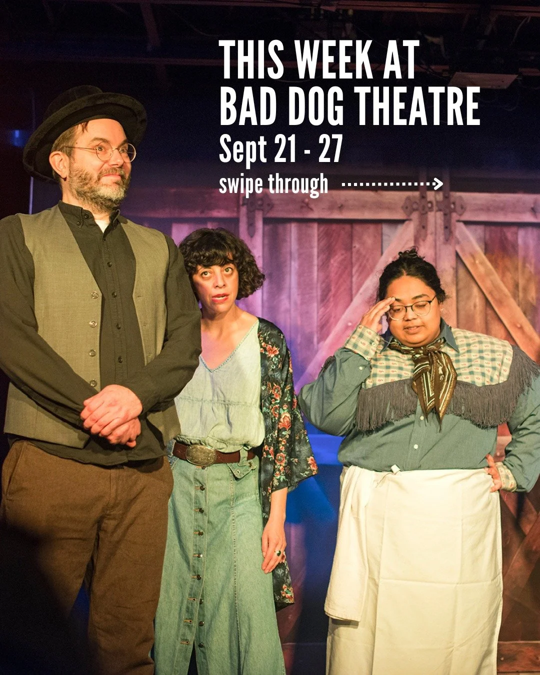 Check out what's going on at Bad Dog Theatre this week!

ACADEMY, GRAD &amp; ALUMNI SHOWCASES:

📚 ACADEMY SHOWCASE: NARRATIVE STUDIO 1 &amp; SWEET SWEET FRIENDS 
Wed, Sept 23 | 7pm | @sweetactiontheatre (180 Shaw St., #106) 

Watch our talented Stud
