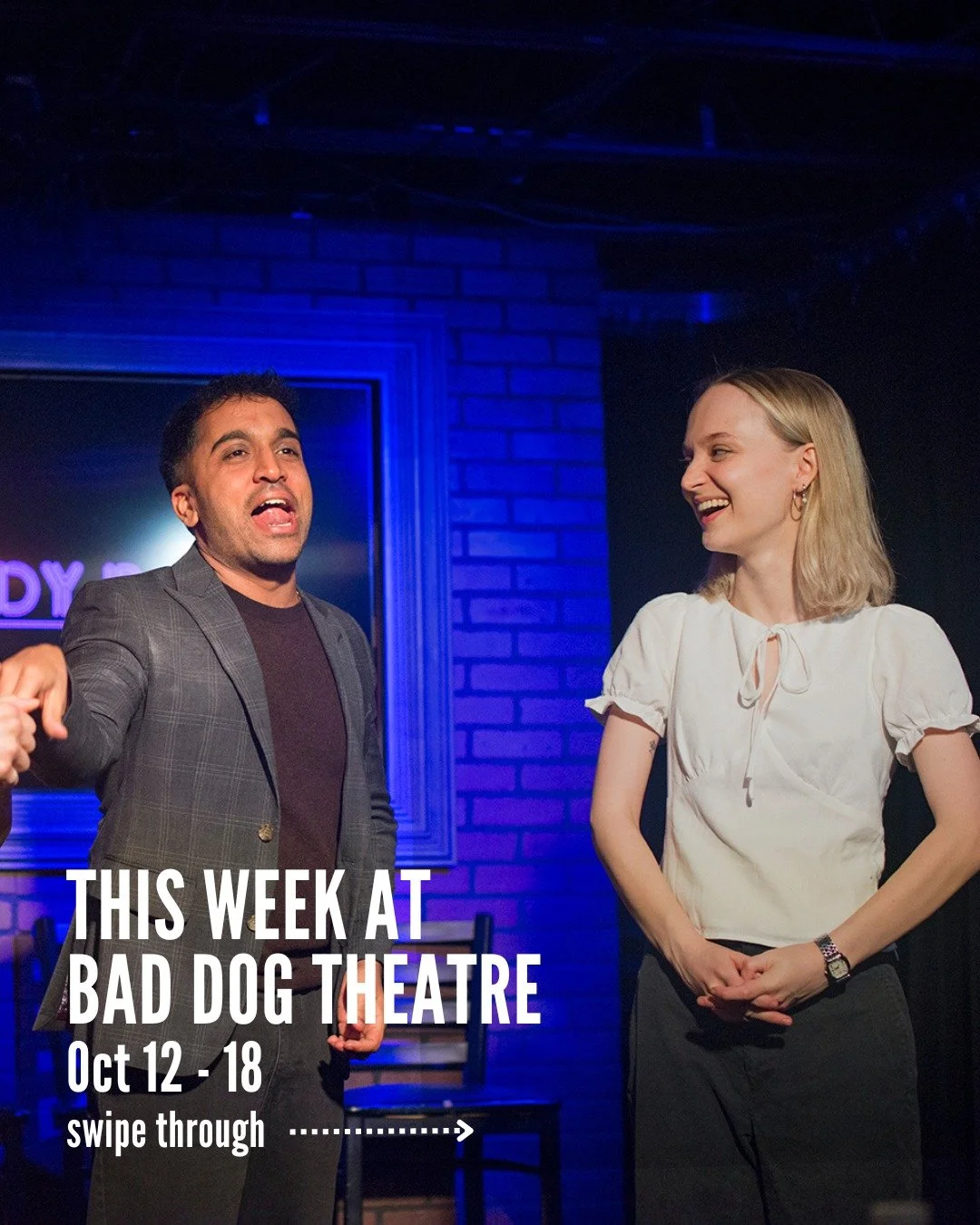 Check out what's going on at Bad Dog Theatre this week!

MARQUEE SHOWS: 

🌹ROSES &amp; THORNS 
Fri, Oct 16 | 7pm | @comedybarto (945 Bloor St. West) 

Roses &amp; Thorns the feel-good hit returns to Bad Dog! An improvised comedy aimed at audiences l
