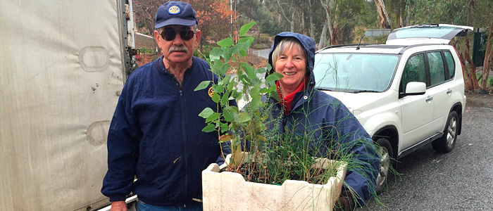 Rex Adams (Walkerville Rotary Club) and Anne Taylor