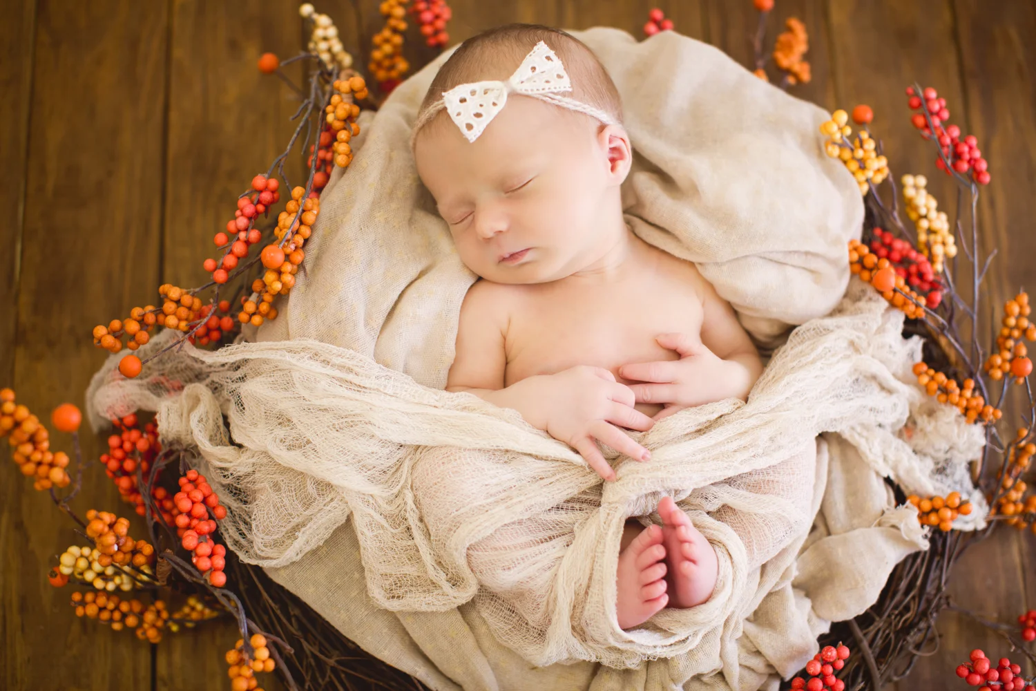 Baby Grace | Fall Newborn Portraits
