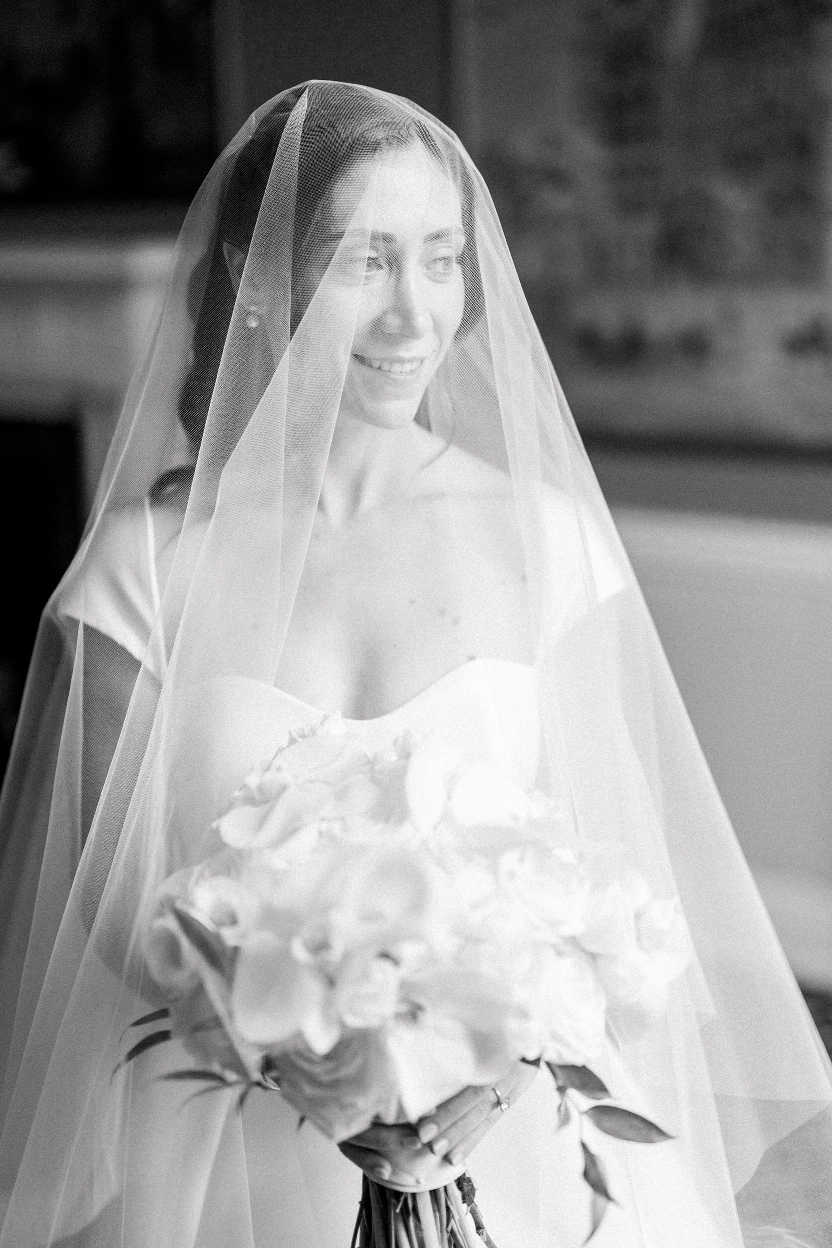 Bride getting ready at the Harvard Club of Boston Wedding