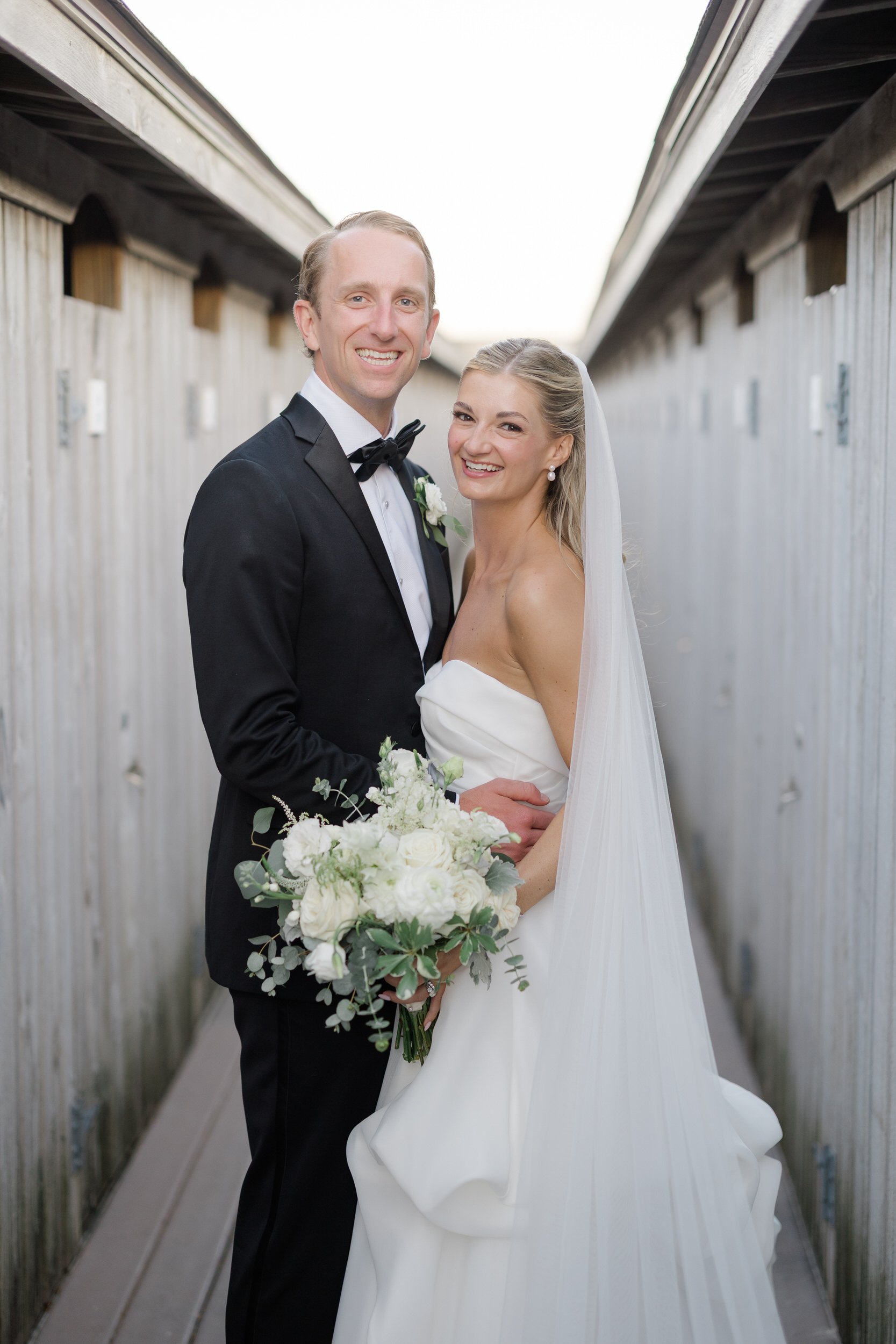 Sunset portraits at the Dunes Club Wedding