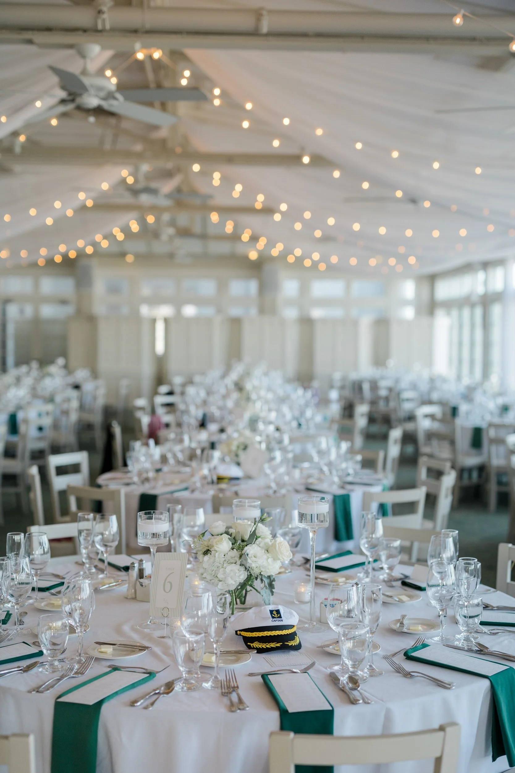 Reception details at the Dunes Club Wedding