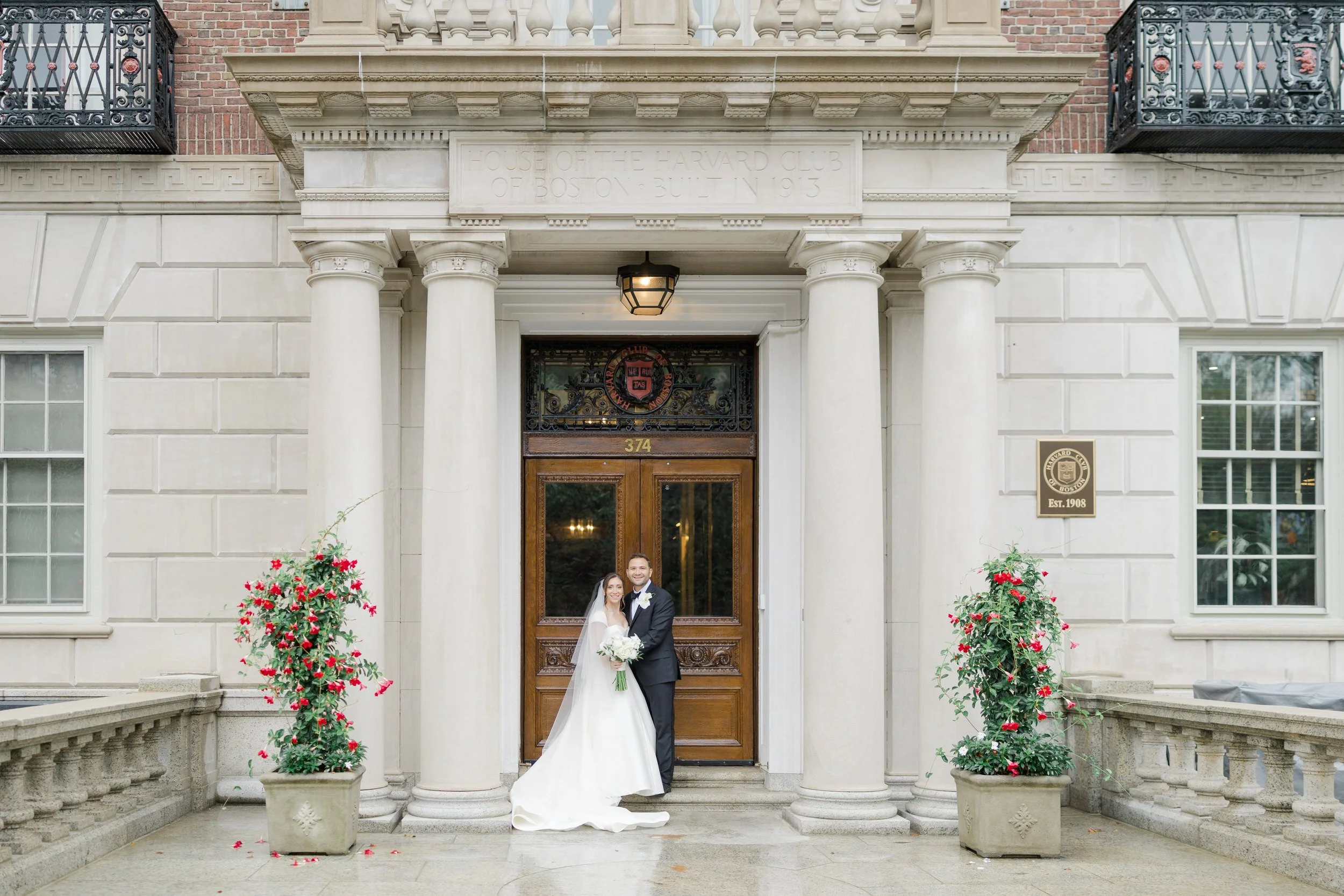 Couple portraits at the Harvard Club of Boston Wedding