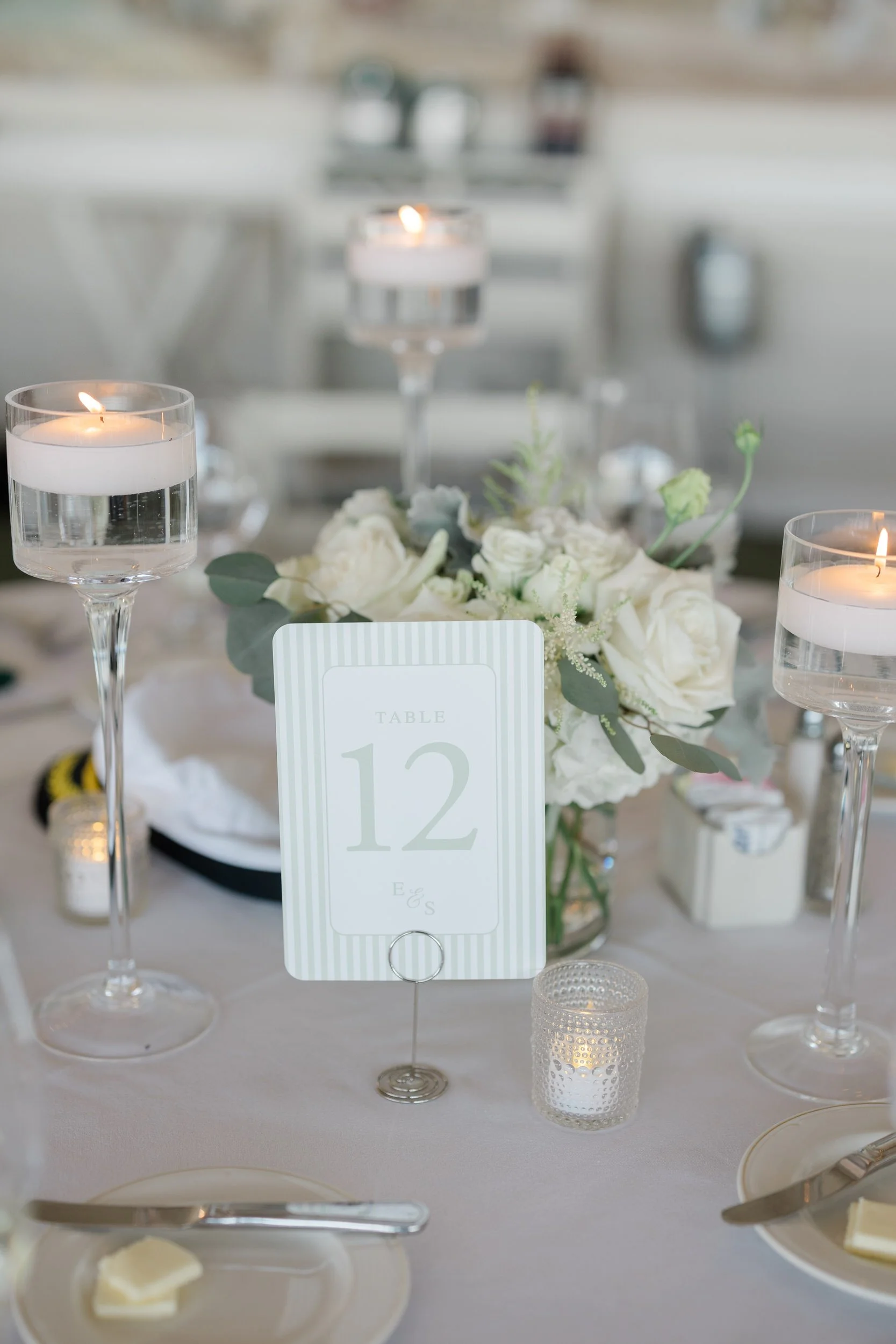 Reception details at the Dunes Club Wedding