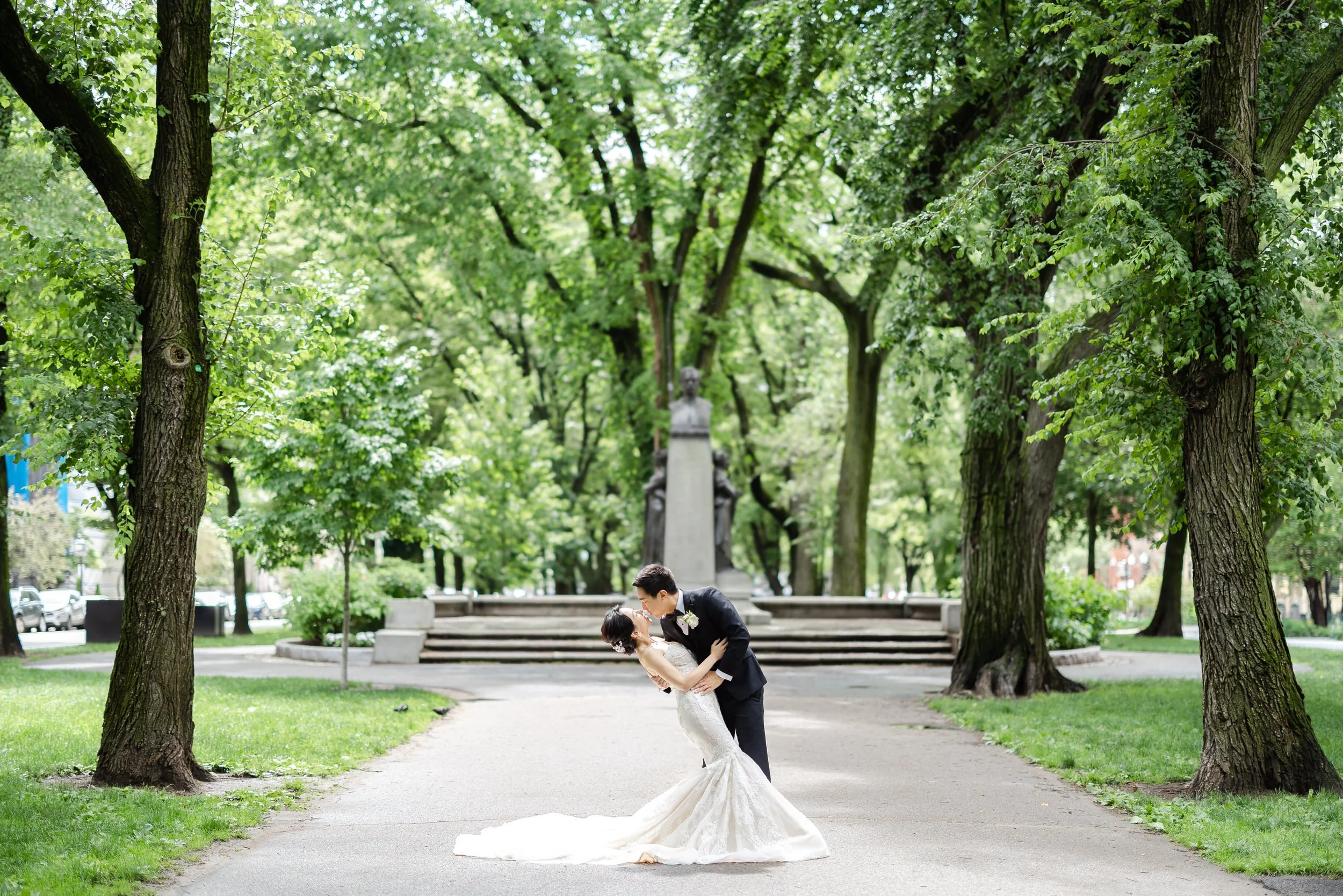 Commonwealth Ave Boston Wedding Photo