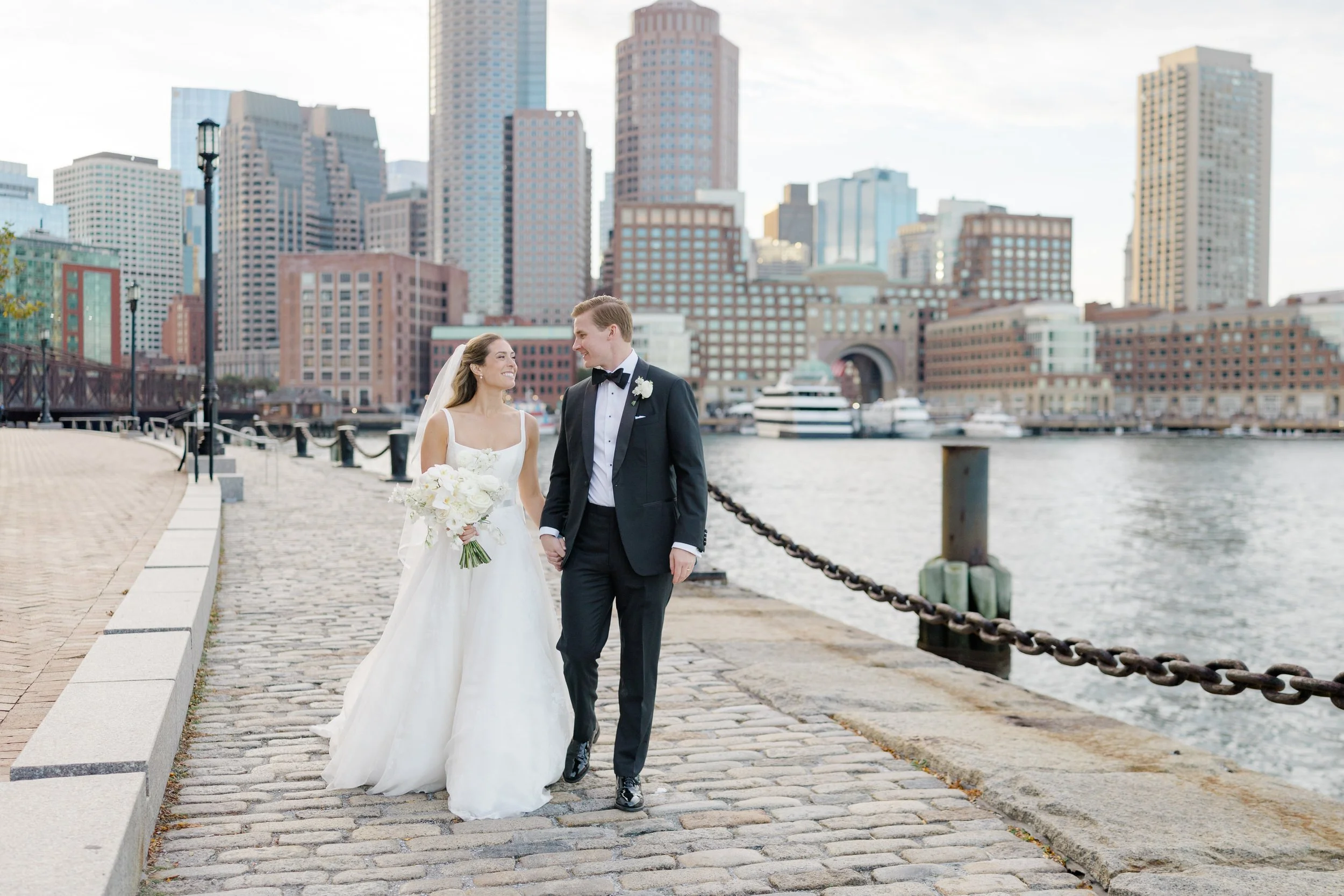 Couple portraits at Fan Pier Park Wedding