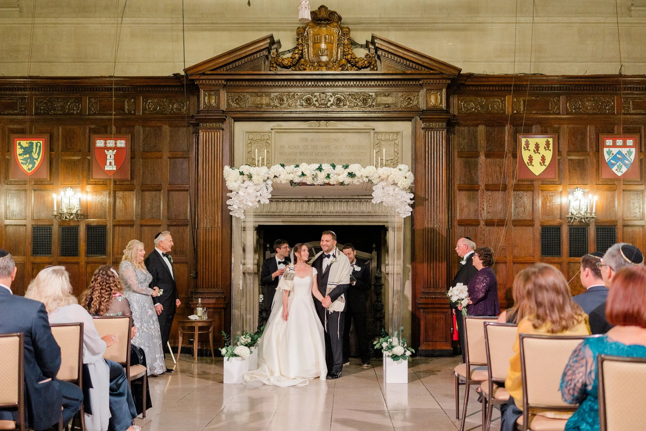 Wedding ceremony at the Harvard Club of Boston Wedding