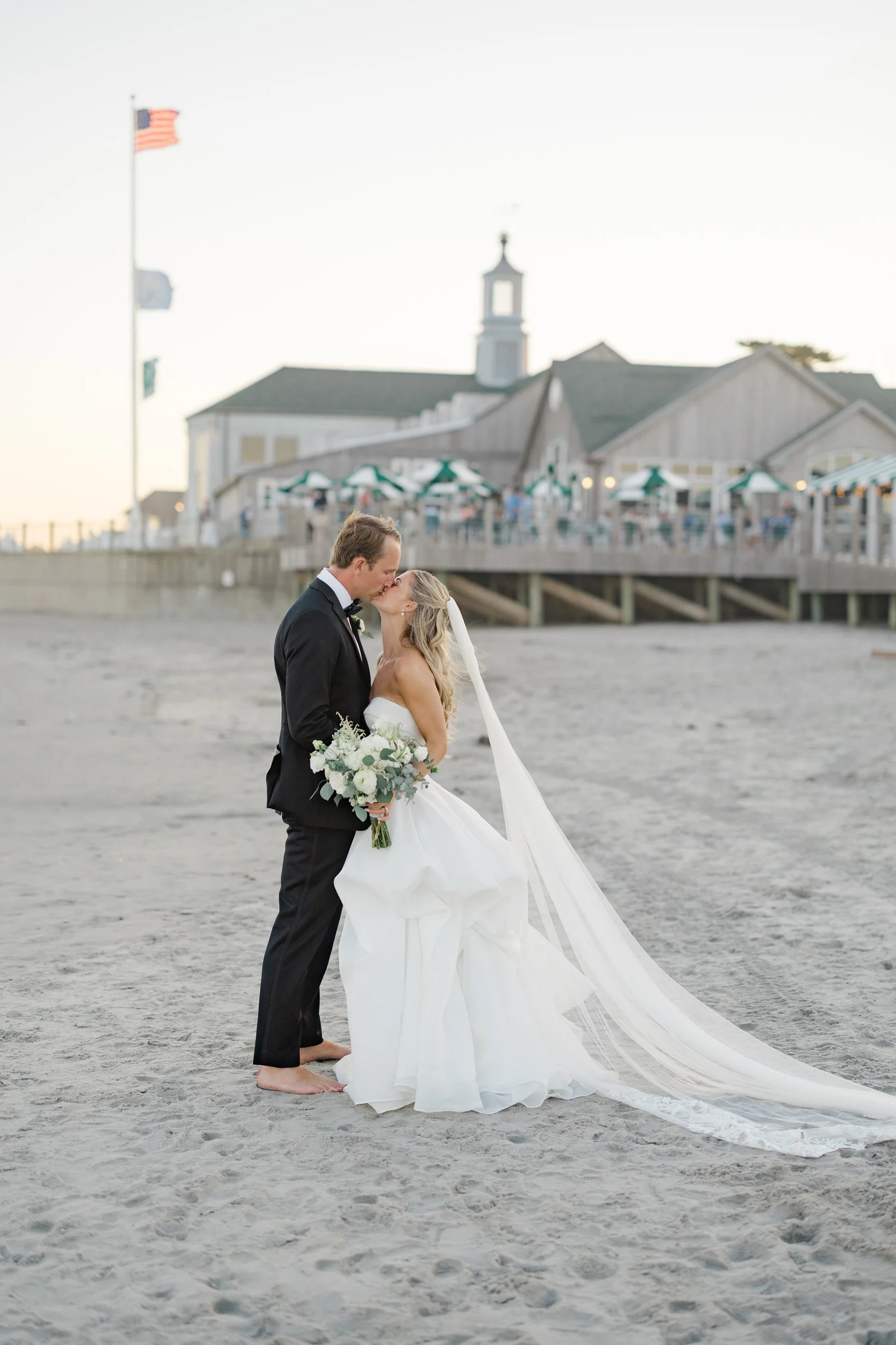 Sunset portraits at the Dunes Club Wedding