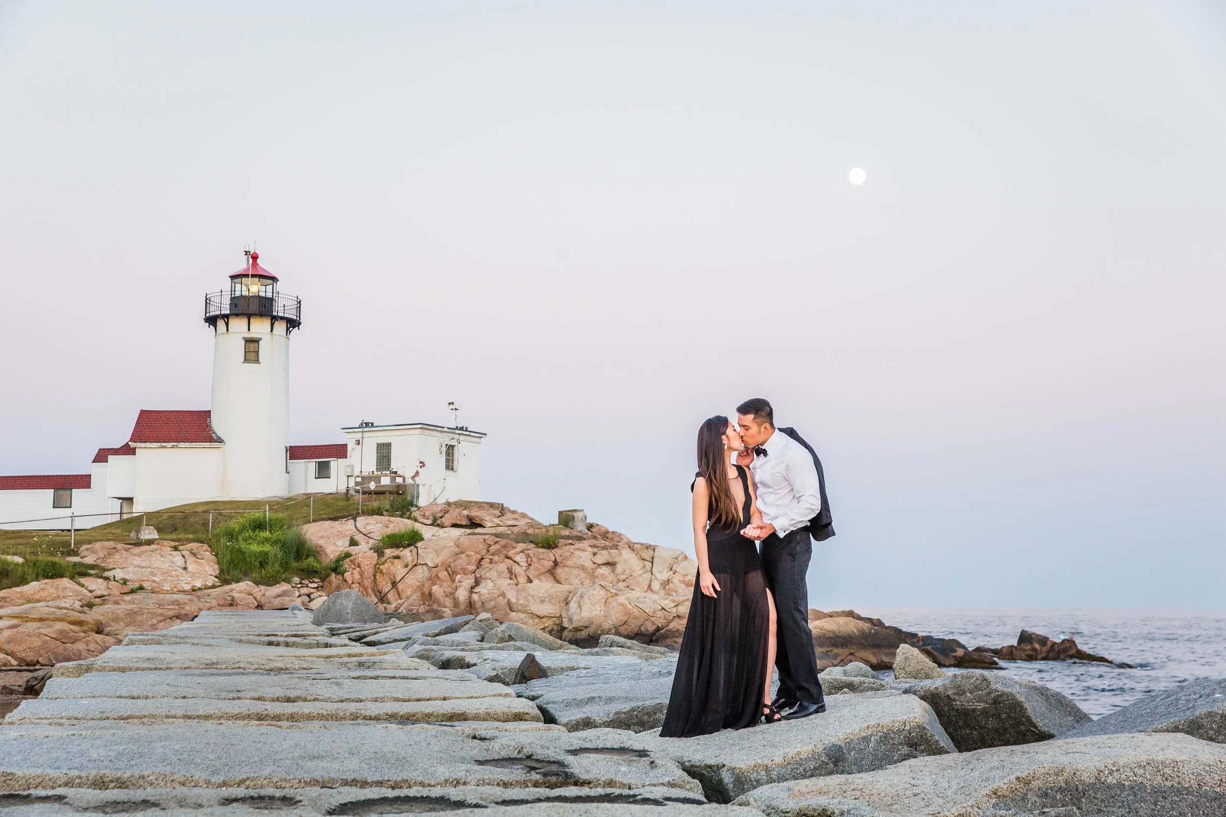 Eastern Point Lighthouse Engagement Session in Gloucester, MA