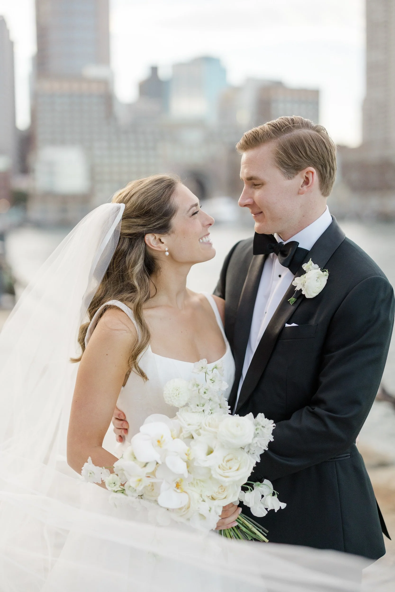 Couple portraits at Fan Pier Park Wedding