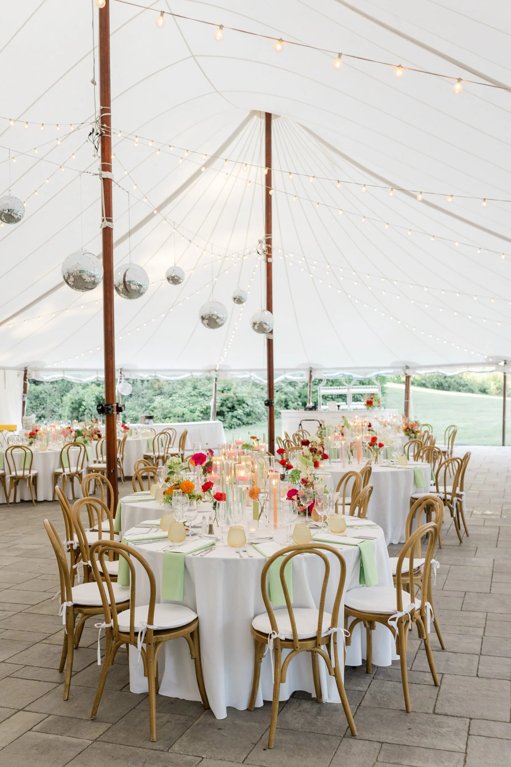 Moraine Farm Wedding tent reception