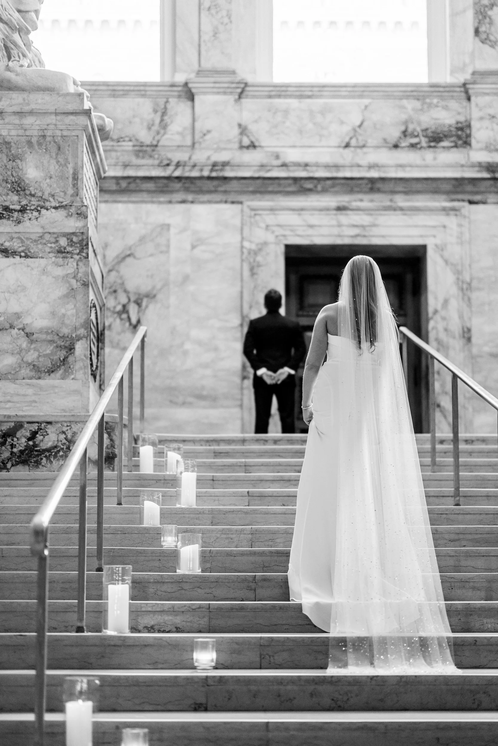 Boston Public Library Wedding First Look