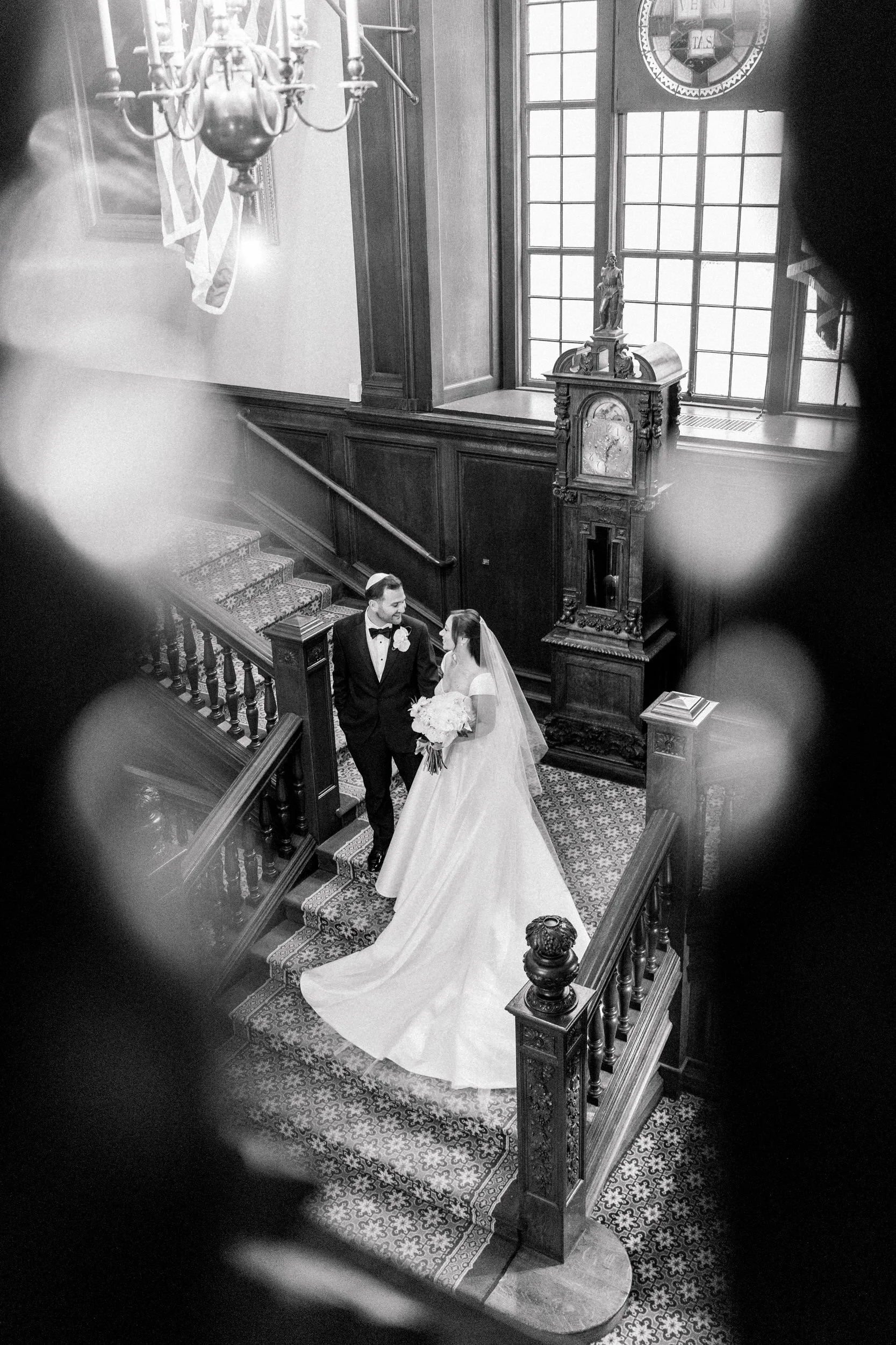 Couple portraits at the Harvard Club of Boston Wedding