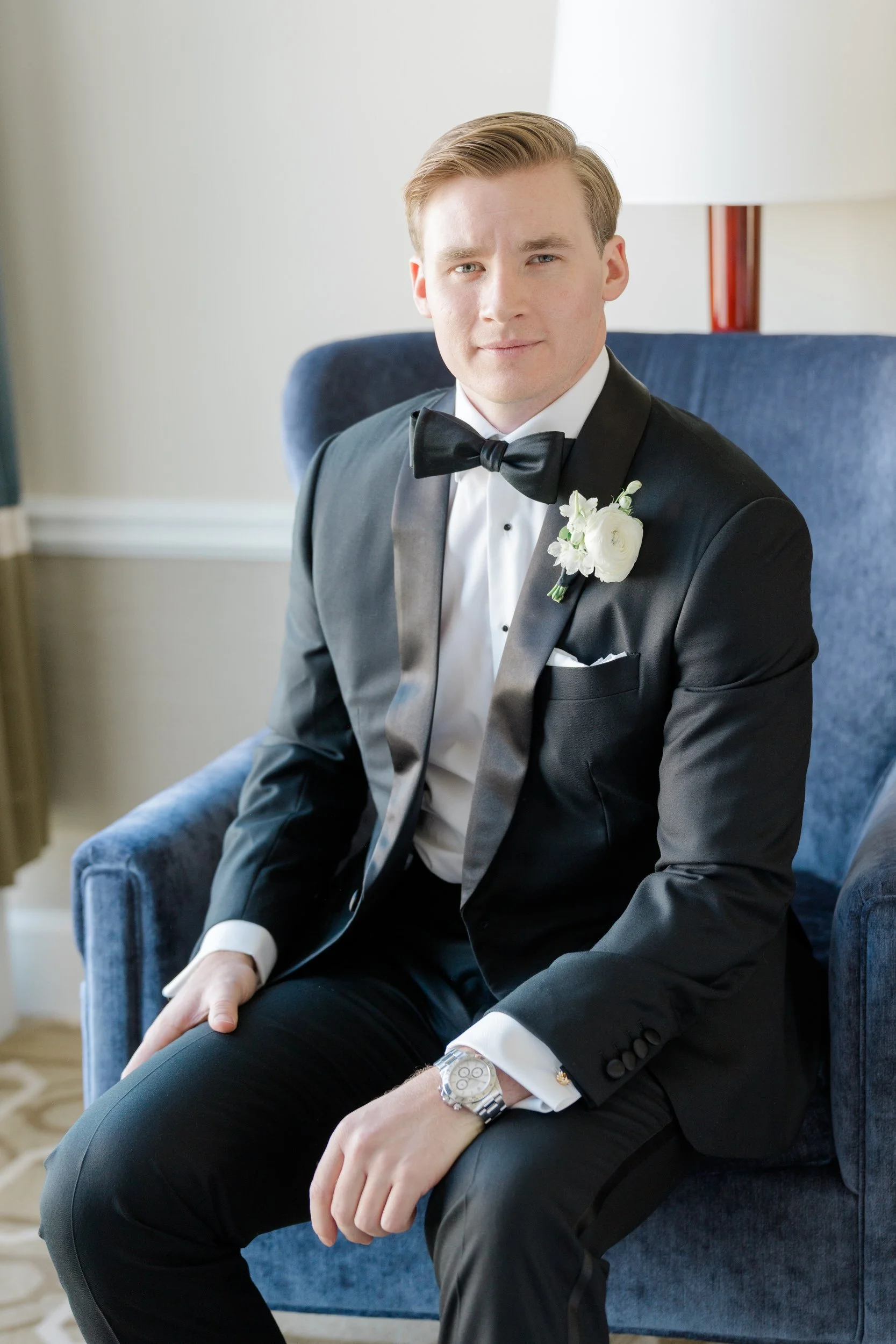 Groom gets ready  at Boston Harbor Hotel Wedding