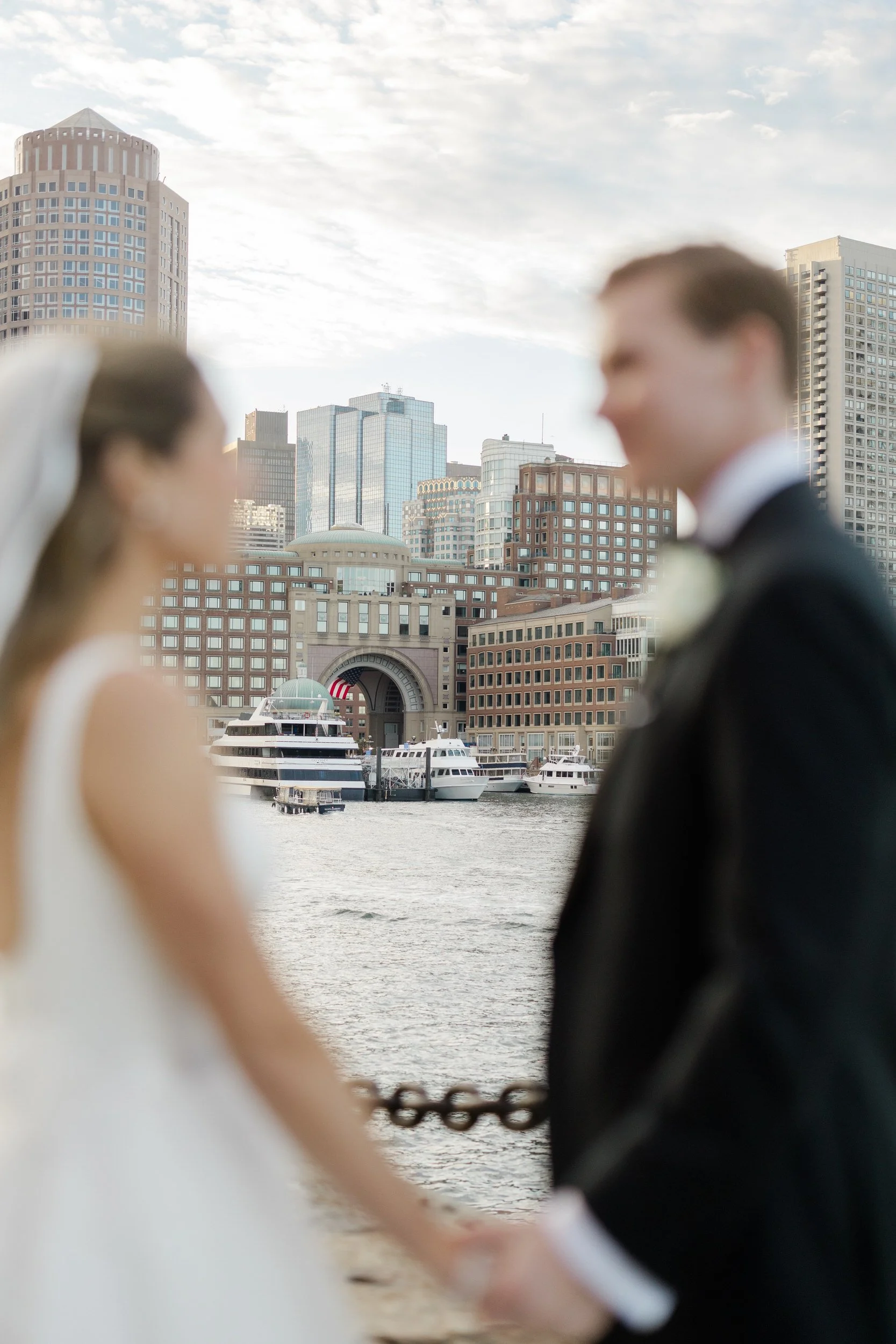 Couple portraits at Fan Pier Park Wedding