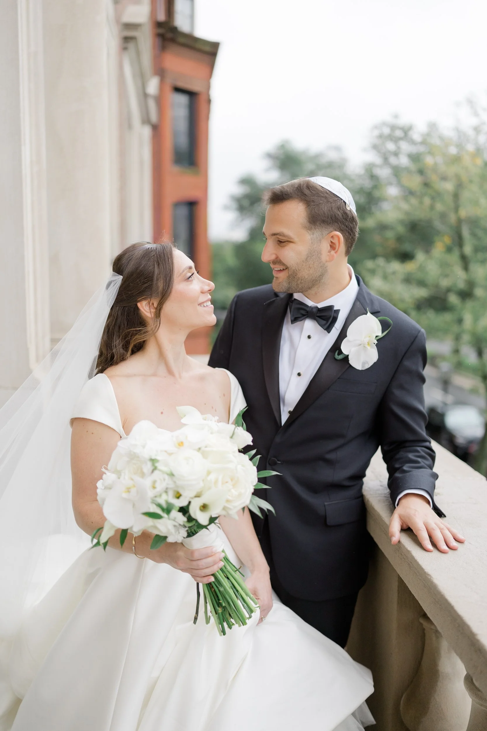 Couple portraits at the Harvard Club of Boston Wedding