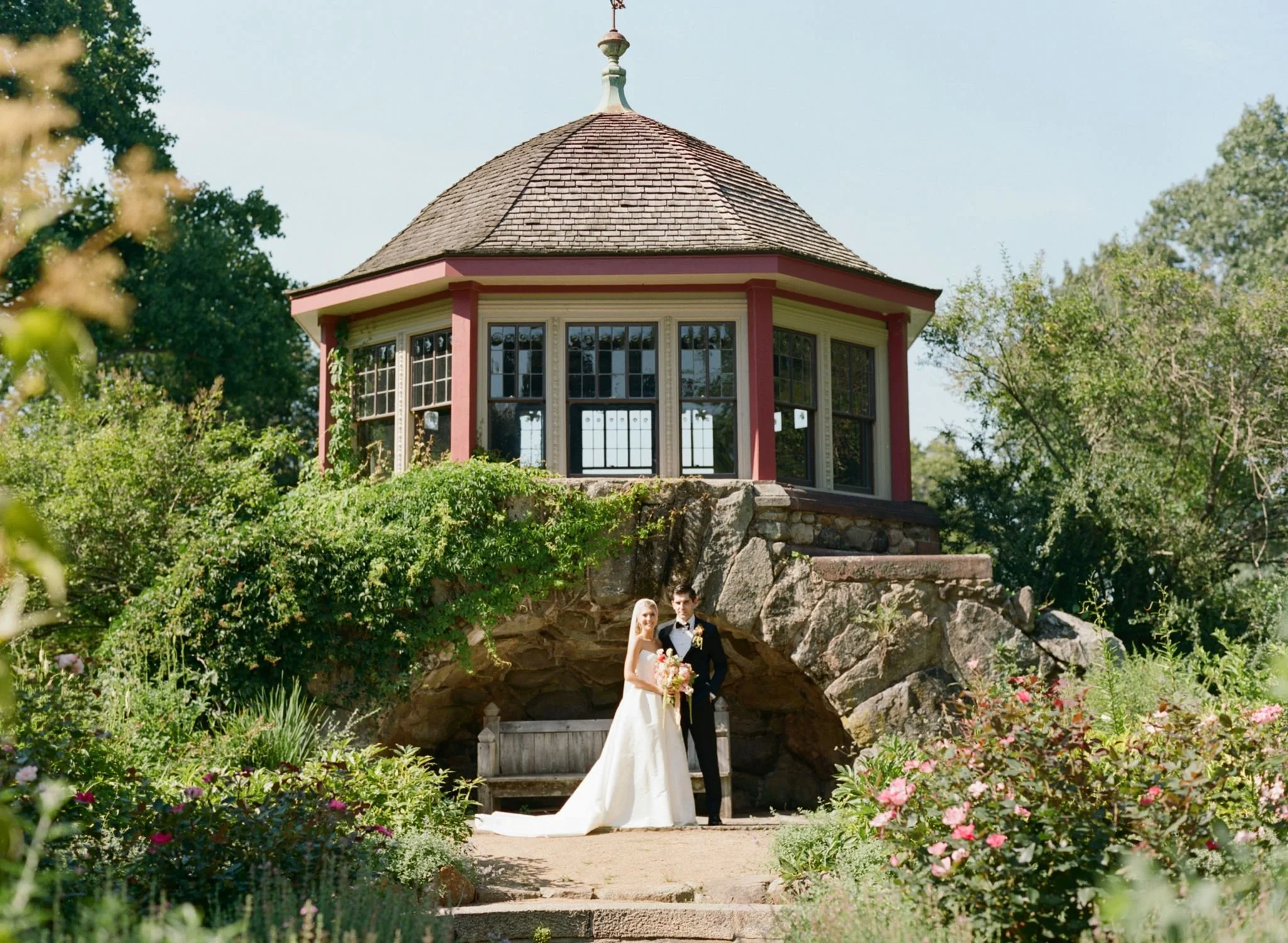 Moraine Farm Wedding First Look tea house