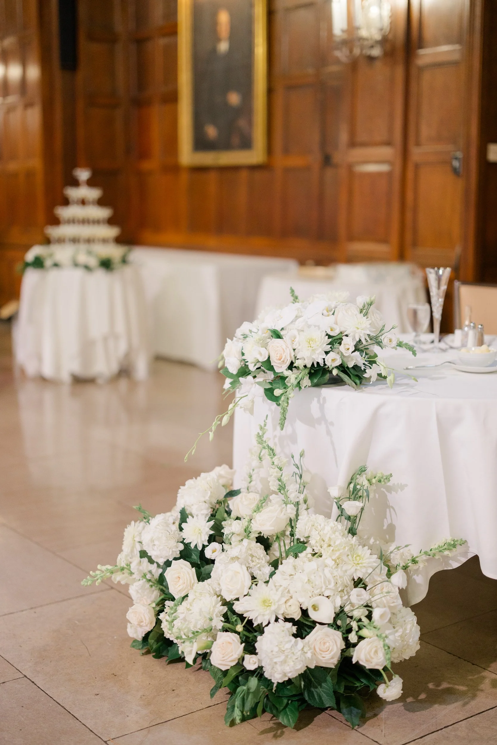 Wedding reception details at the Harvard Club of Boston Wedding