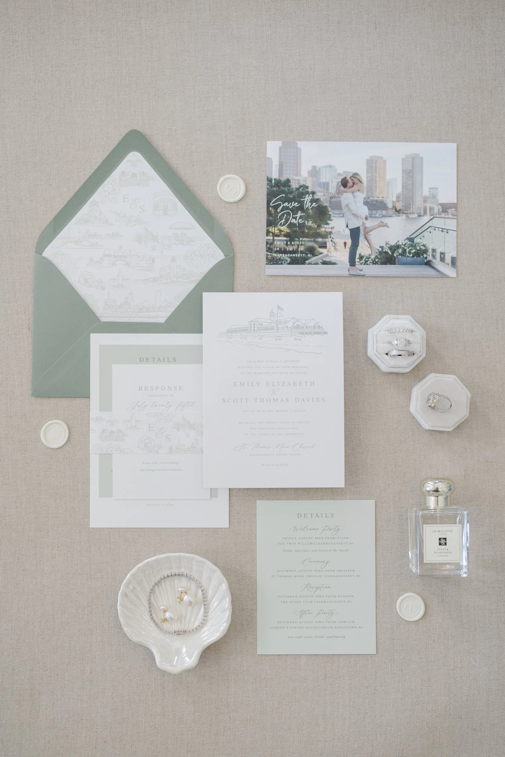 Wedding details at the Dunes Club Wedding