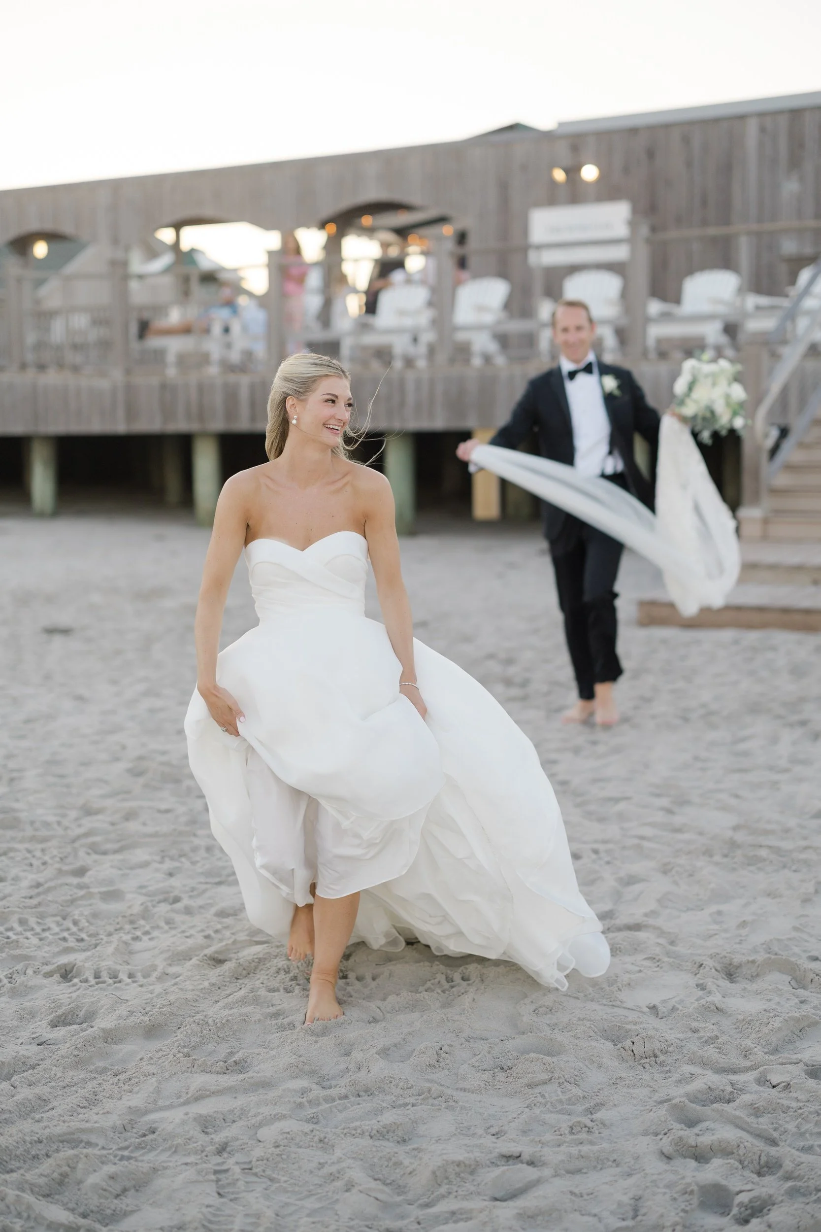 Sunset portraits at the Dunes Club Wedding