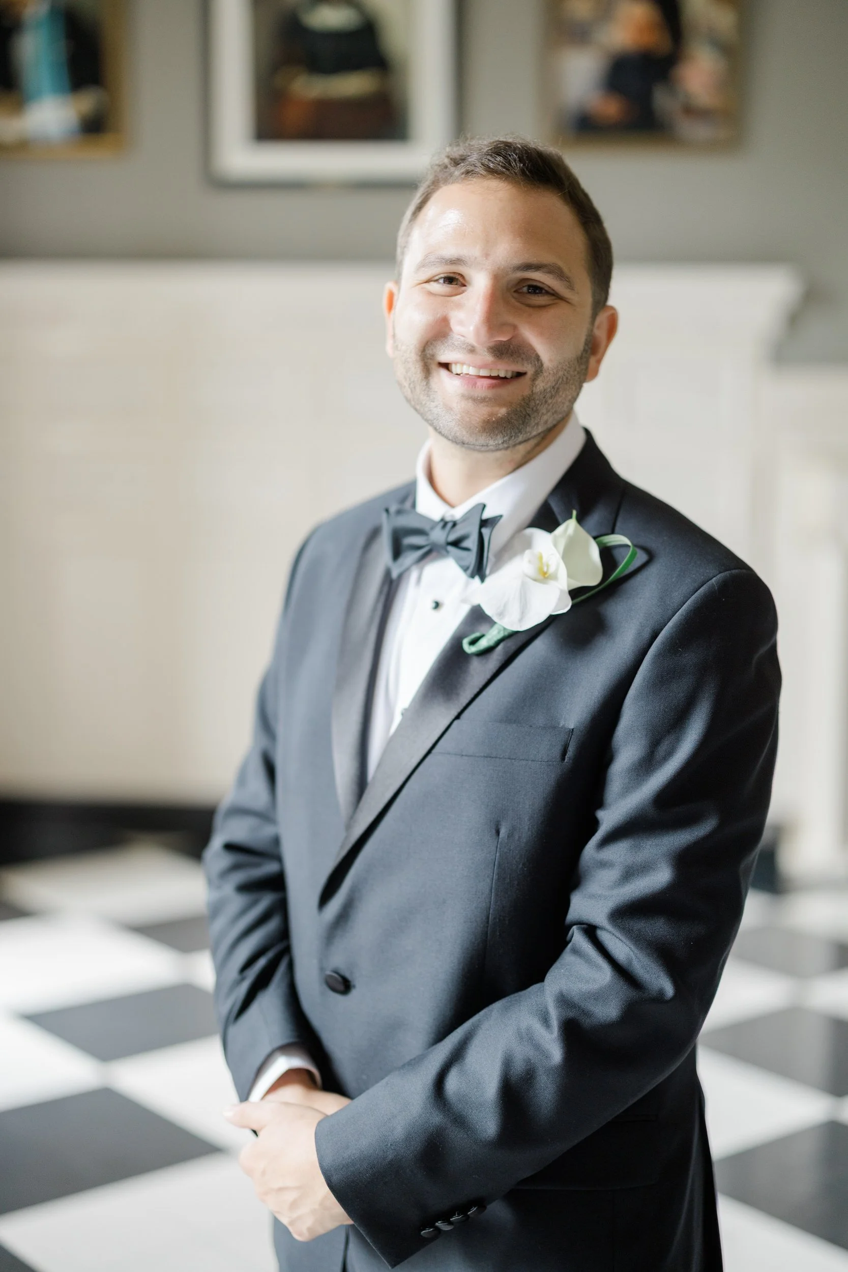 Groom portrait at the Harvard Club of Boston Wedding