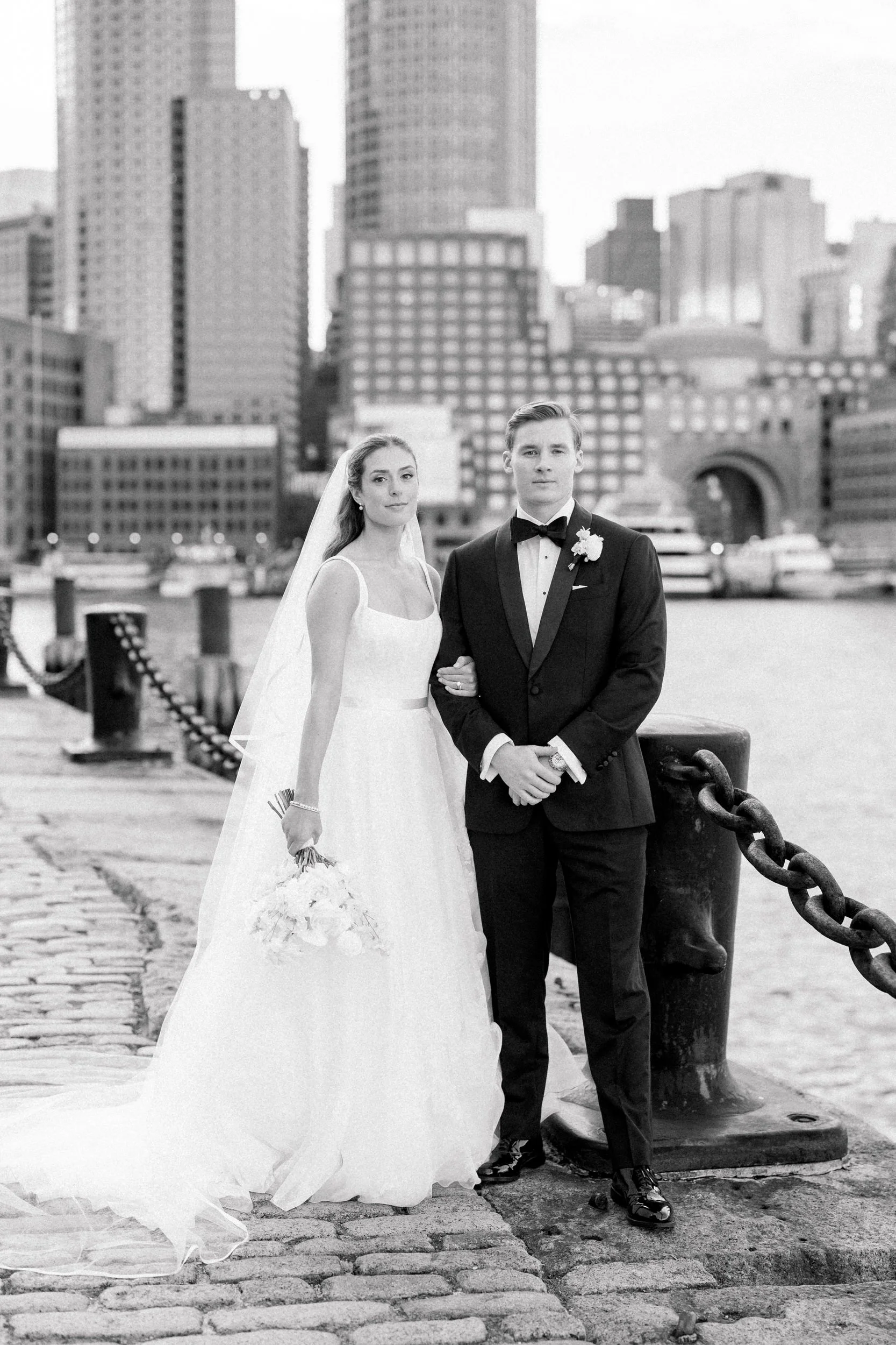 Couple portraits at Fan Pier Park Wedding