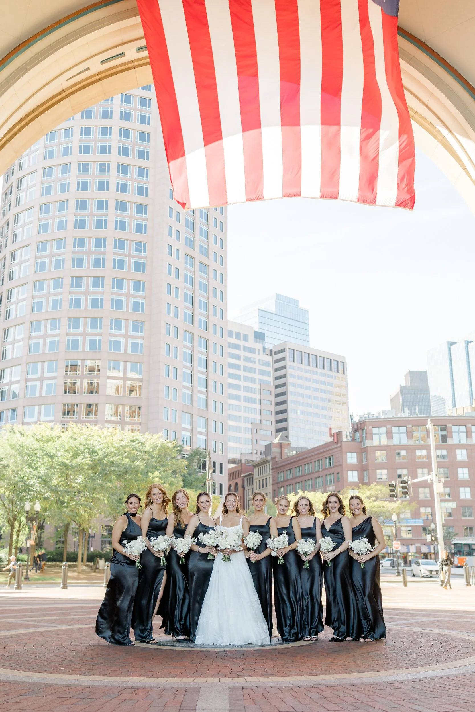 Bridal party portraits at Boston Harbor Hotel Wedding