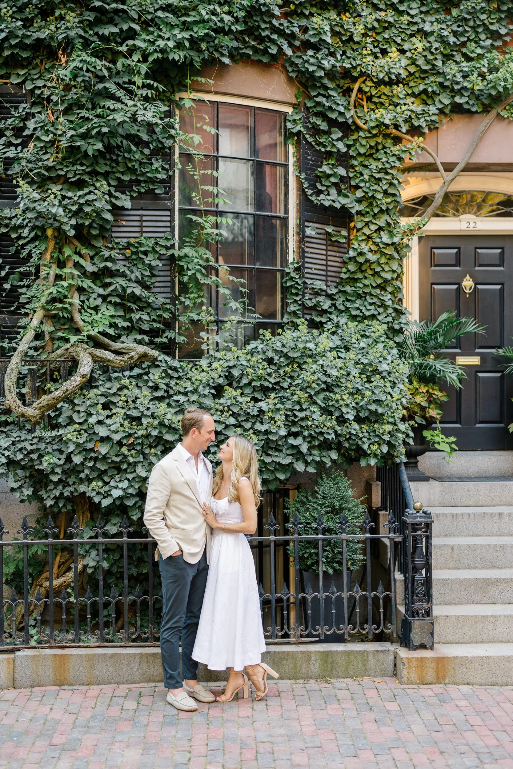 Beacon Hill Engagement Session with ivy walls