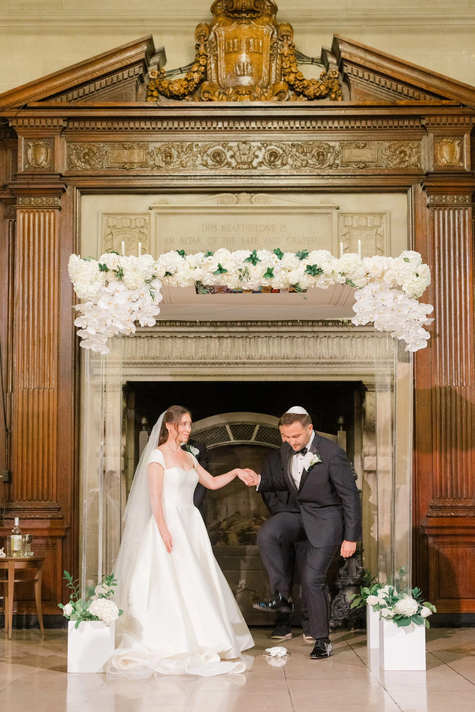 Wedding ceremony at the Harvard Club of Boston Wedding