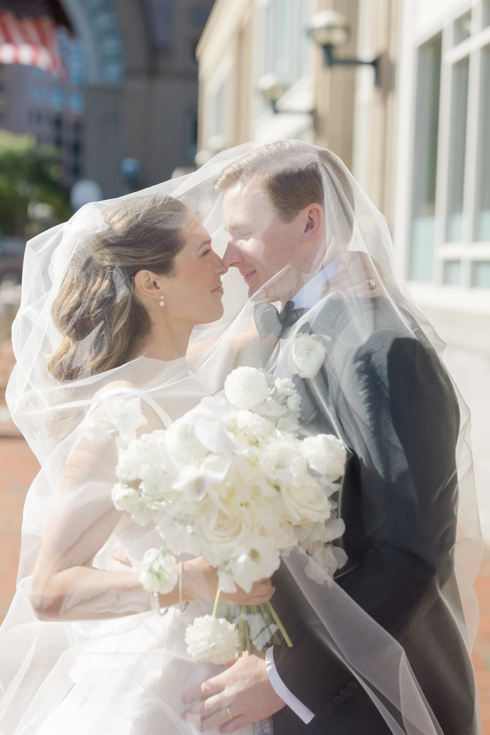 Couple portraits  at Boston Harbor Hotel Wedding