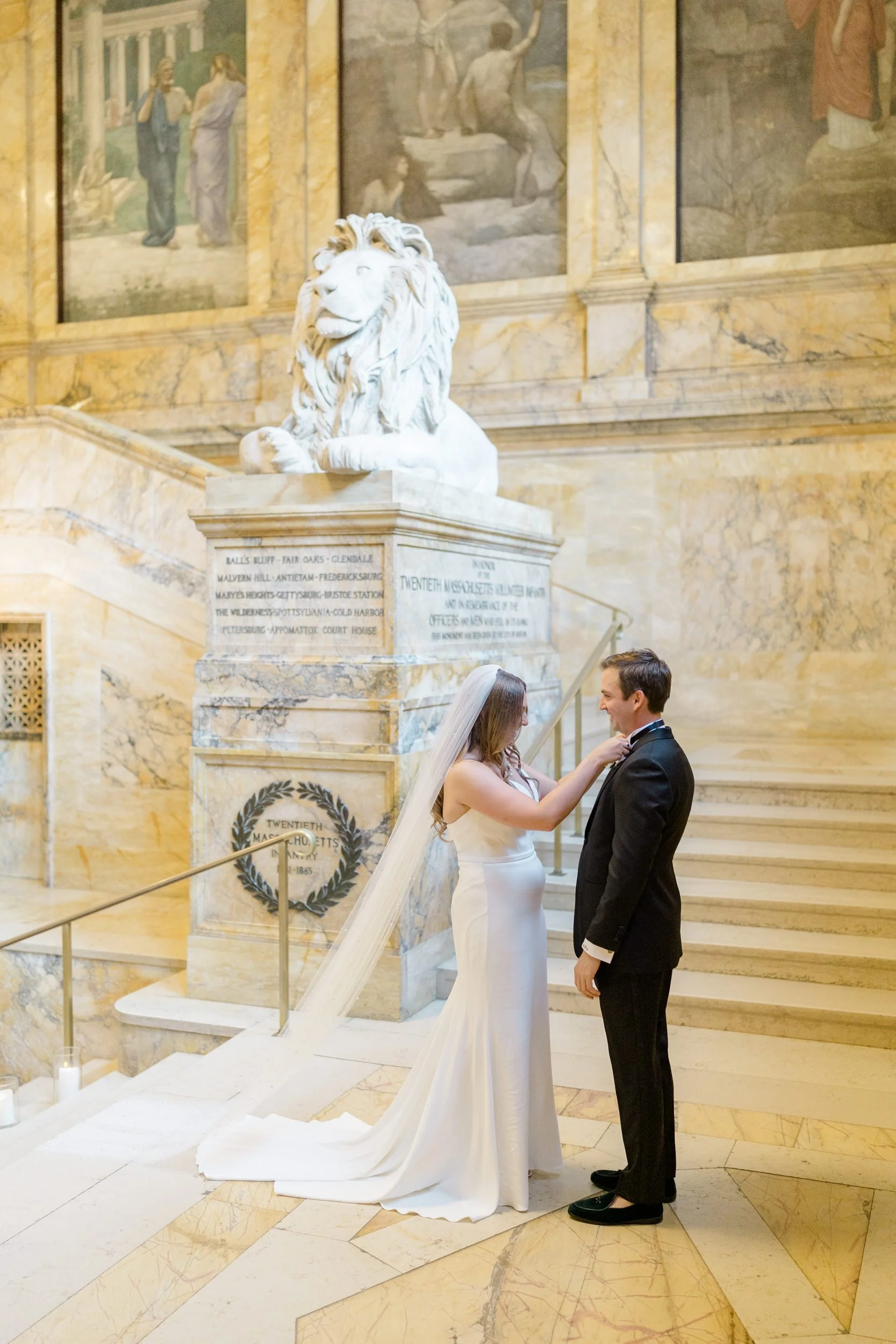 Boston Public Library Wedding First Look