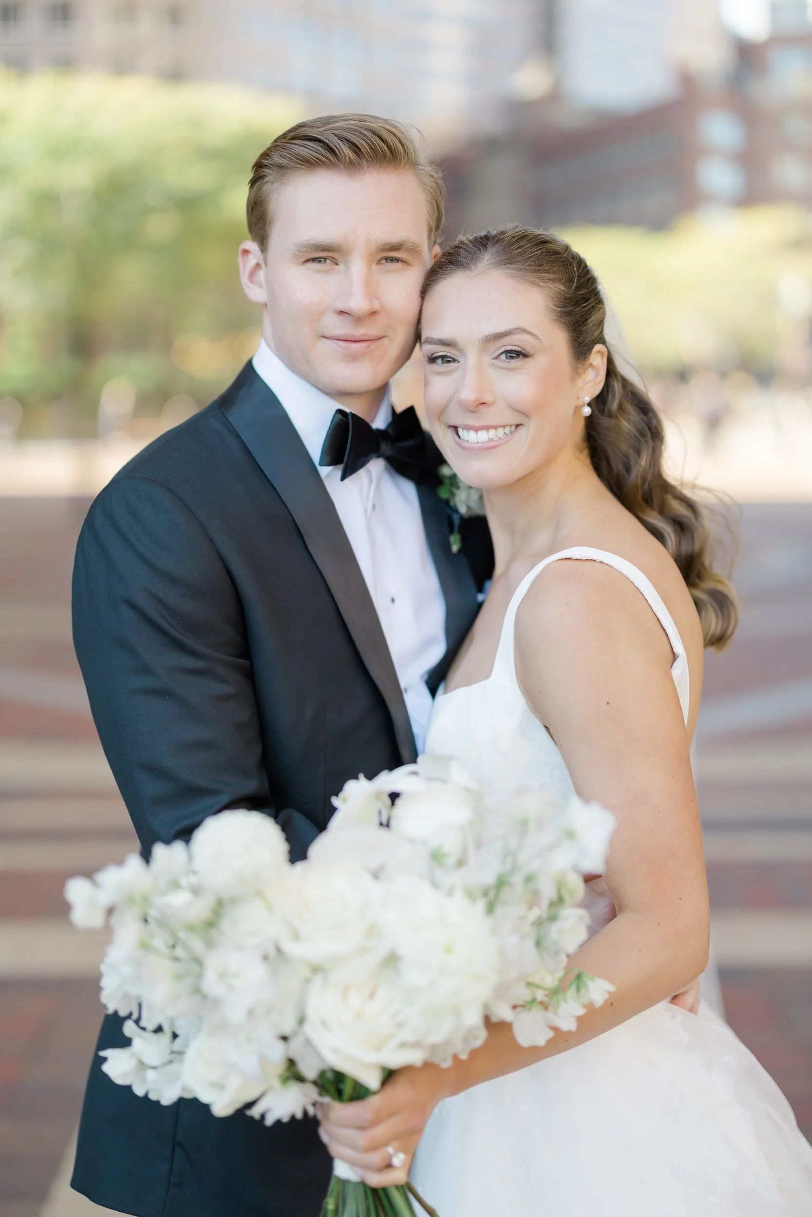 Couple portraits  at Boston Harbor Hotel Wedding