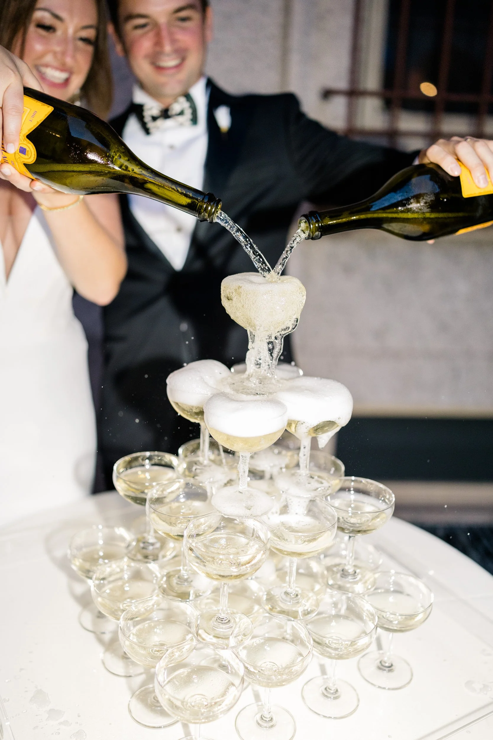 Boston Public Library Wedding Champagne Tower