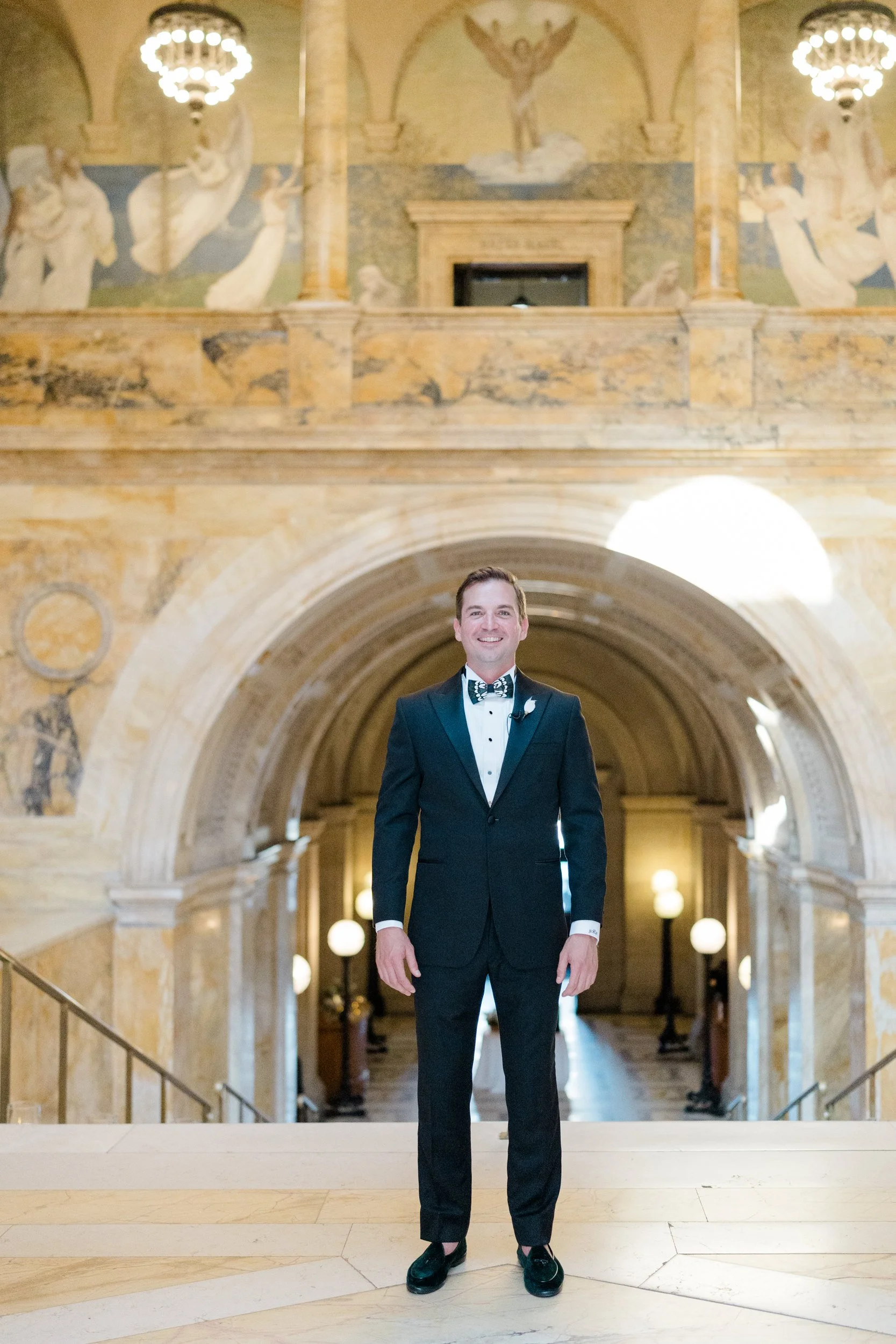 Boston Public Library Wedding First Look