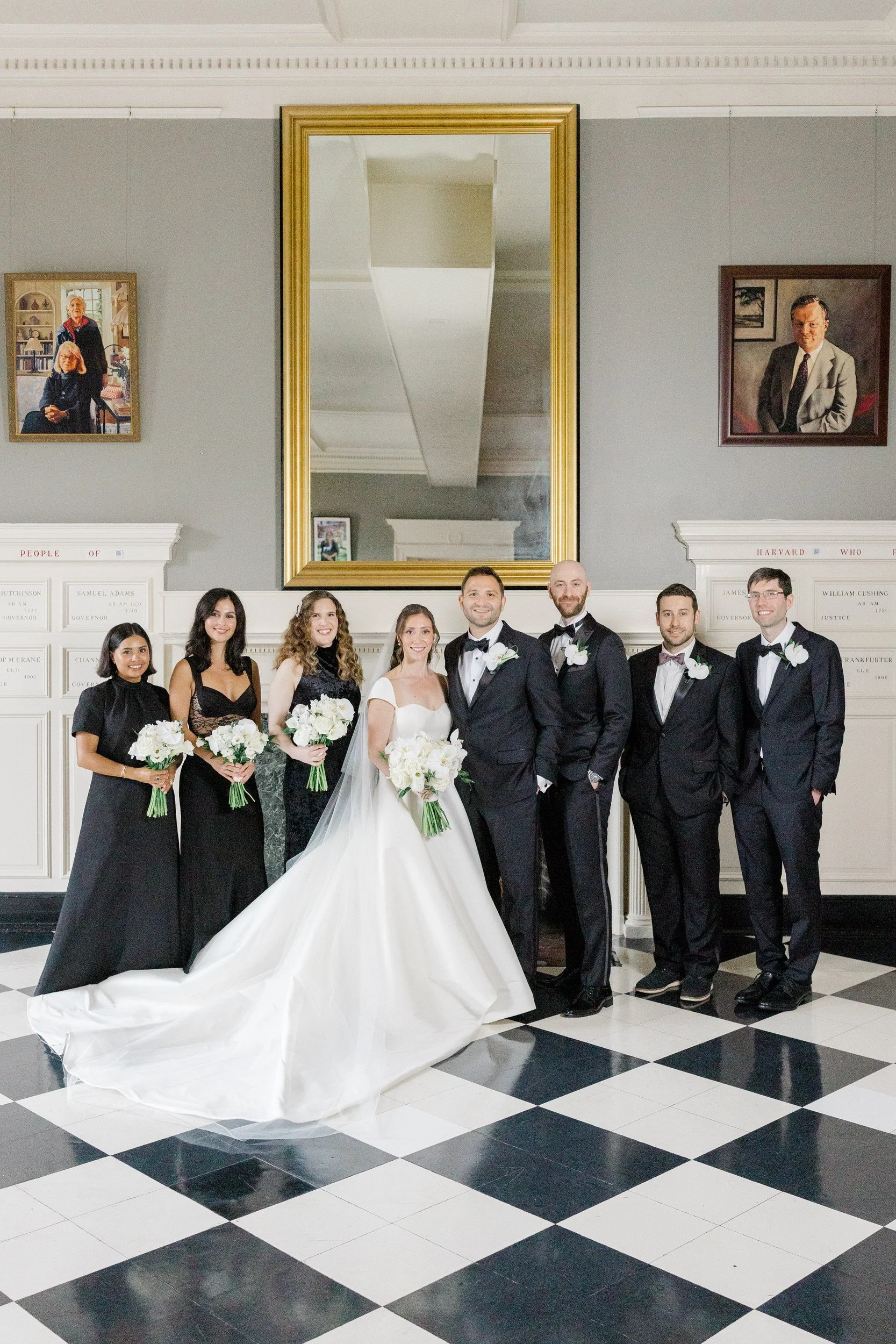Bridal party at the Harvard Club of Boston Wedding