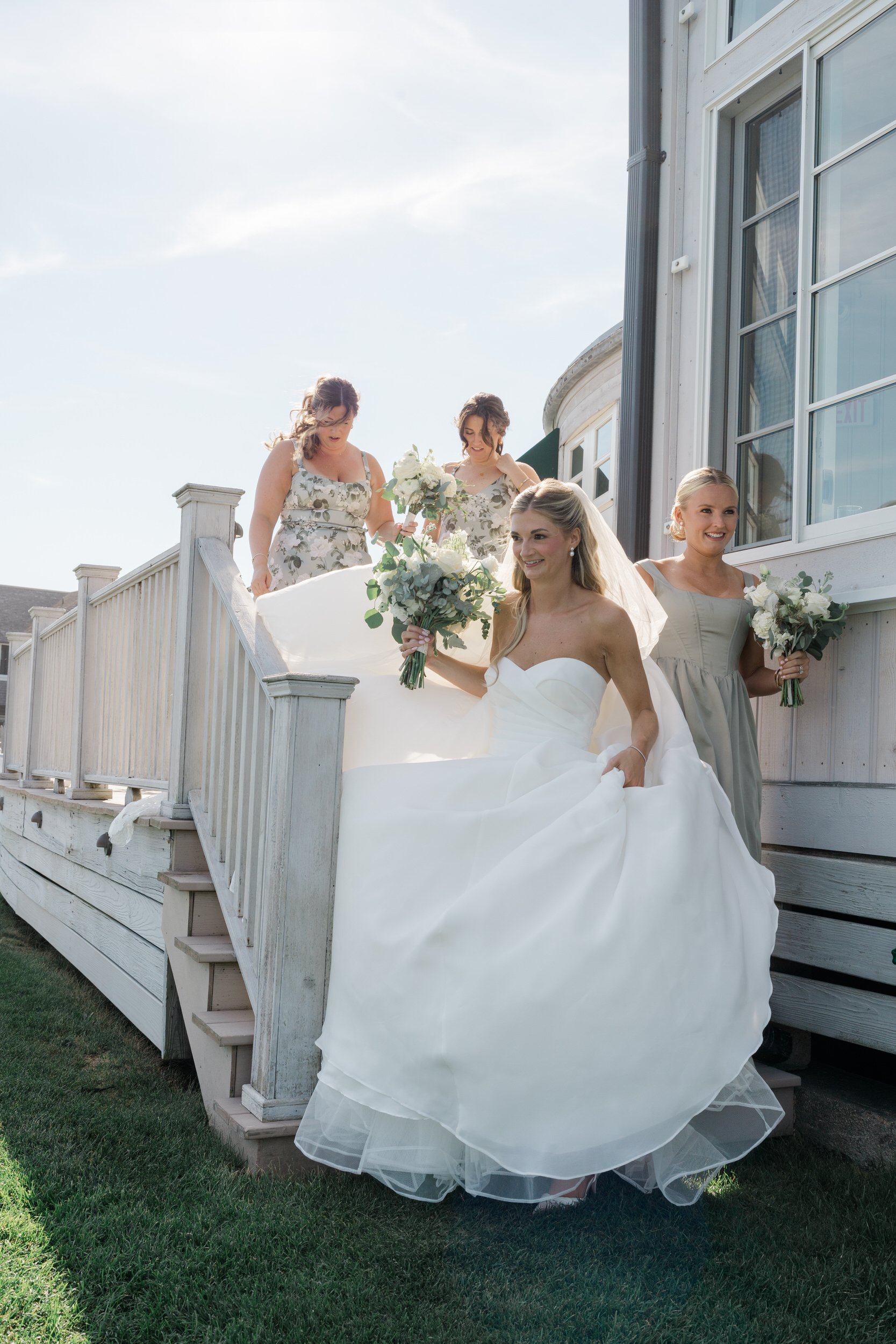 Bride and father first look at the Dunes Club Wedding
