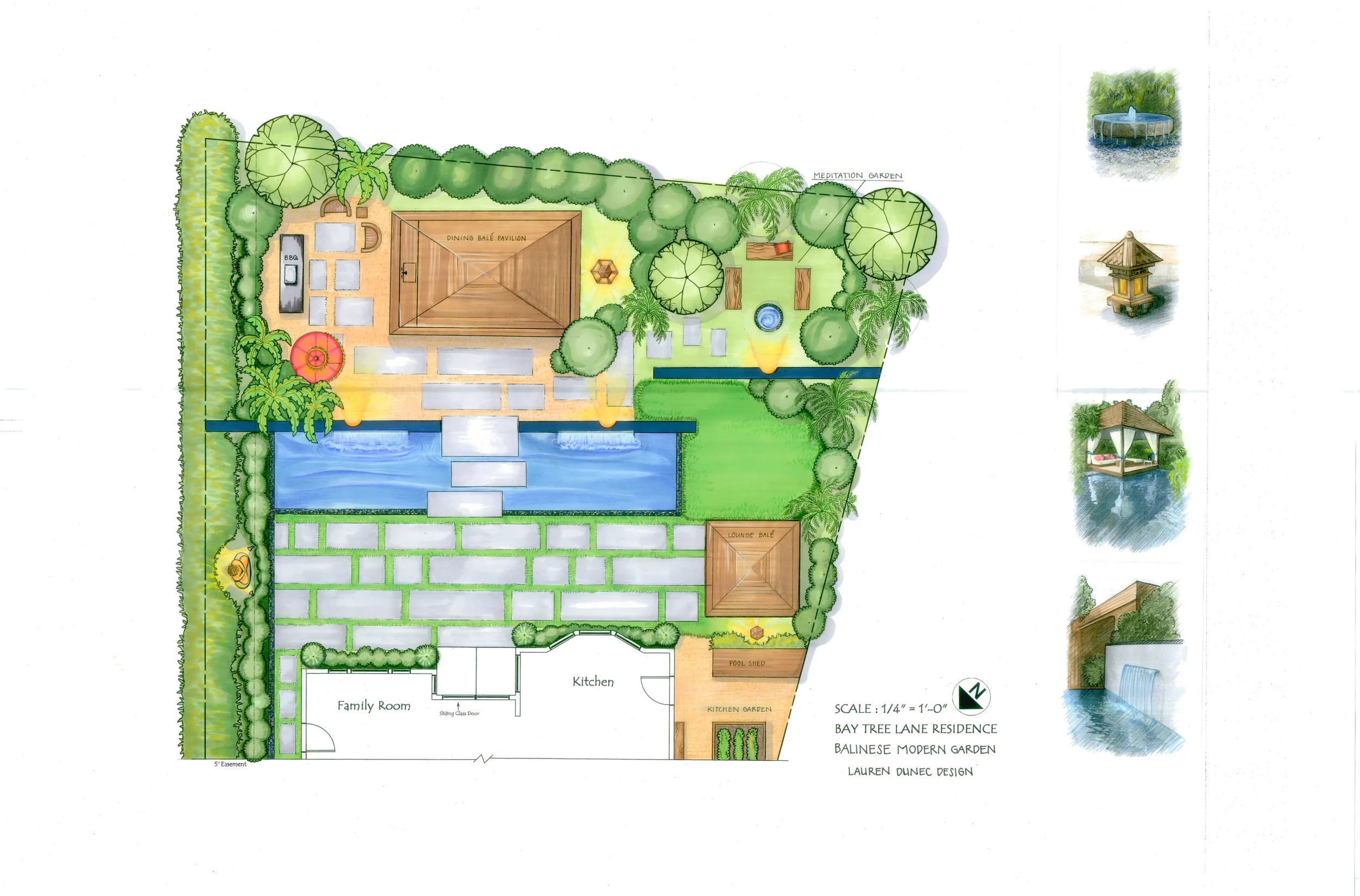 Design for Balinese modern garden for private residence